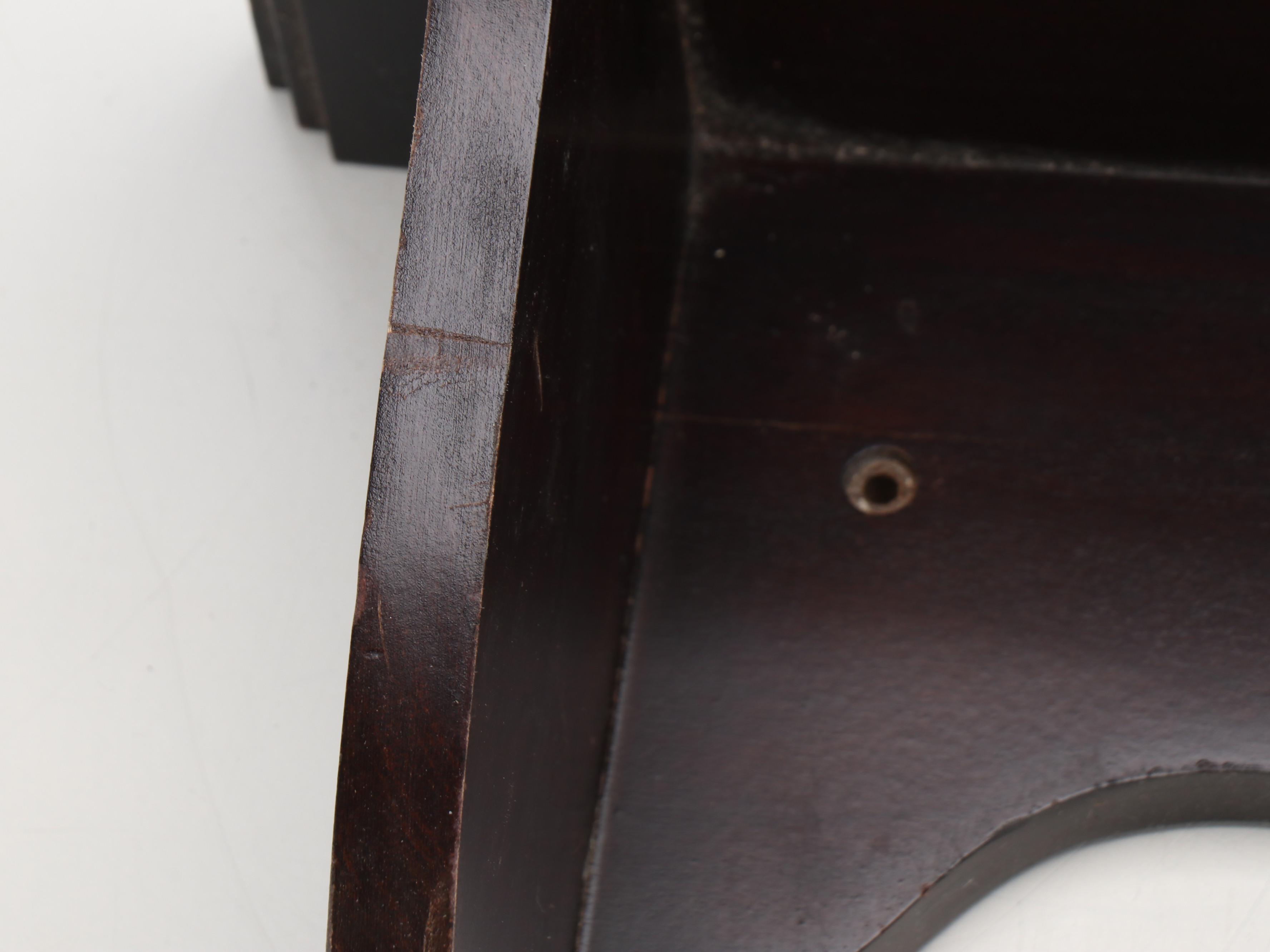 Needlepoint Floral Footrest, Wood Stool, and Wooden Shelf