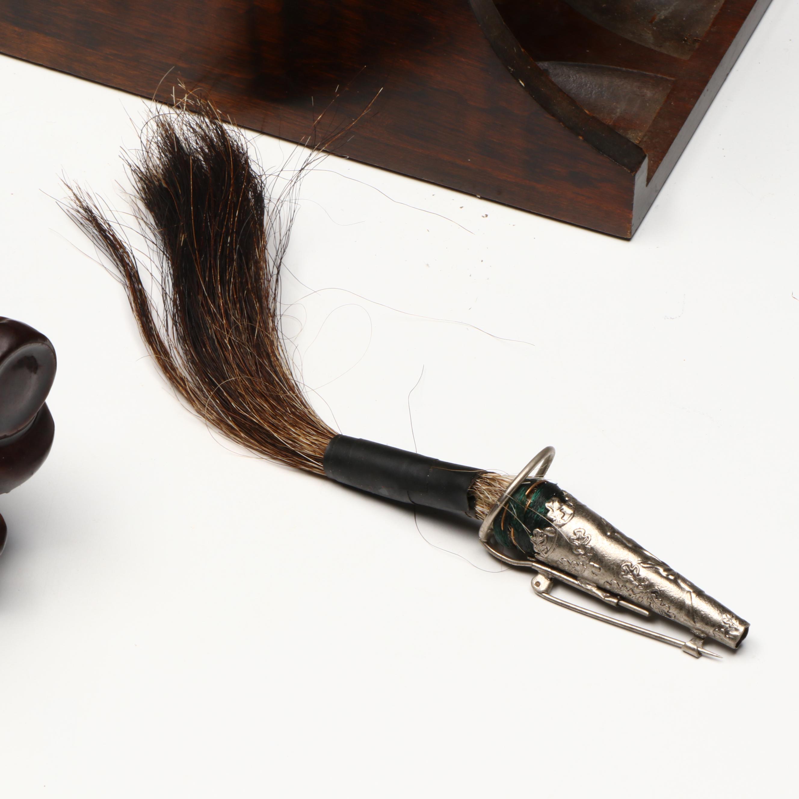 Humidor with Cigar Slots, Ceramic Decanter Set, Boot Glass and Horsehair Pin