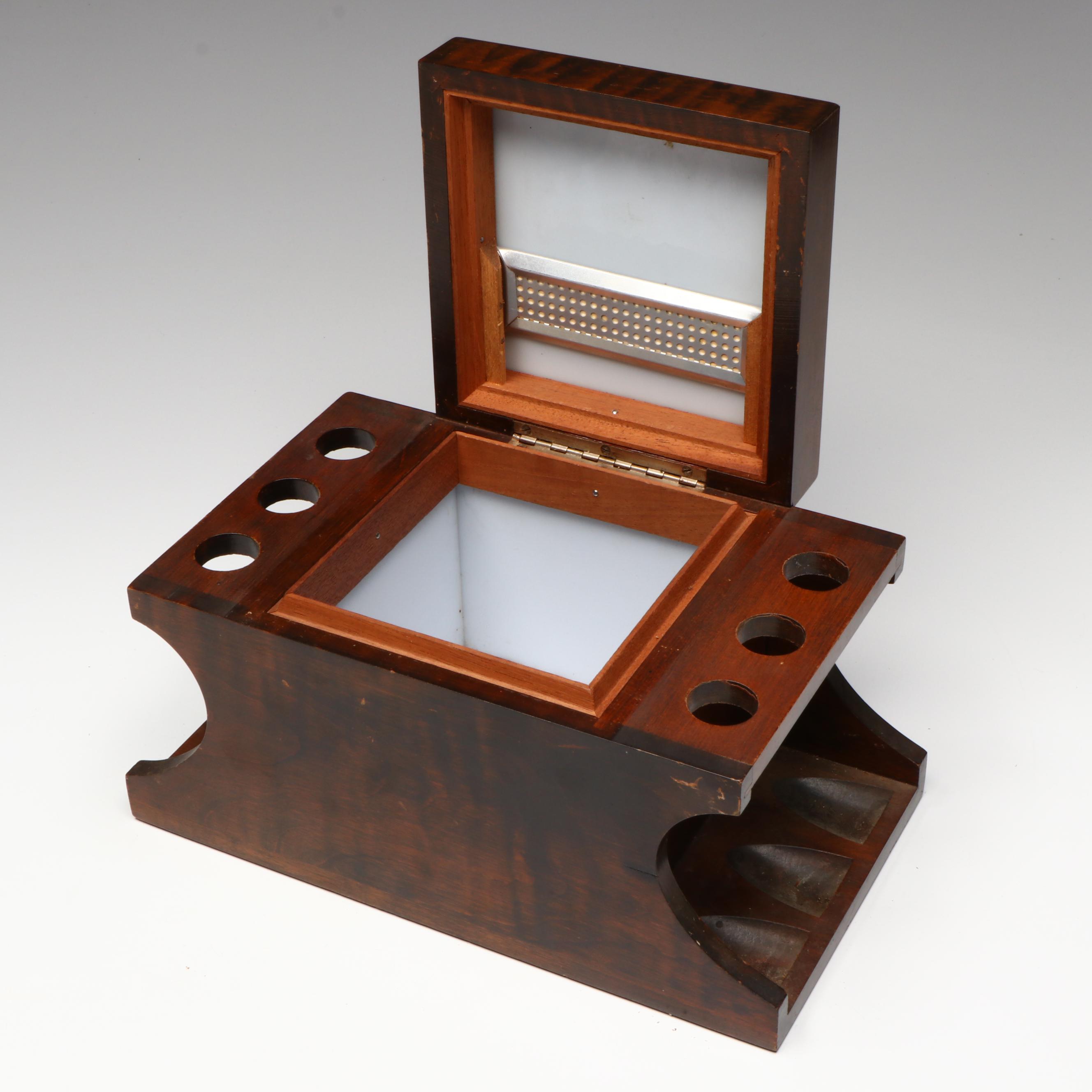 Humidor with Cigar Slots, Ceramic Decanter Set, Boot Glass and Horsehair Pin