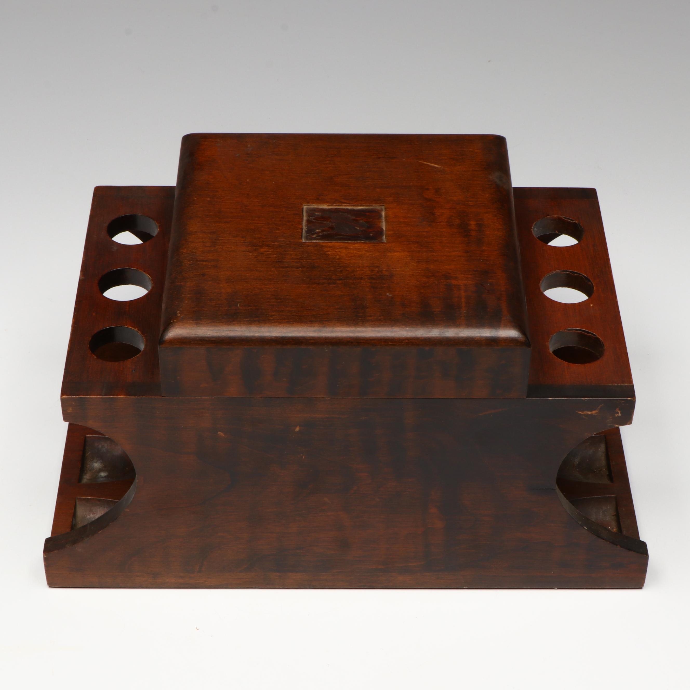 Humidor with Cigar Slots, Ceramic Decanter Set, Boot Glass and Horsehair Pin