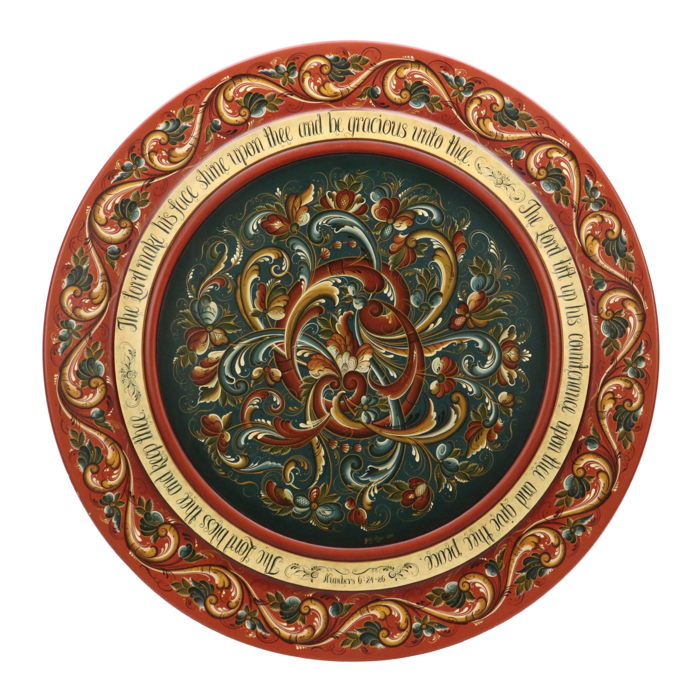 Judy Ritger Rosmaling Folk Art Painting with Verse, 1995