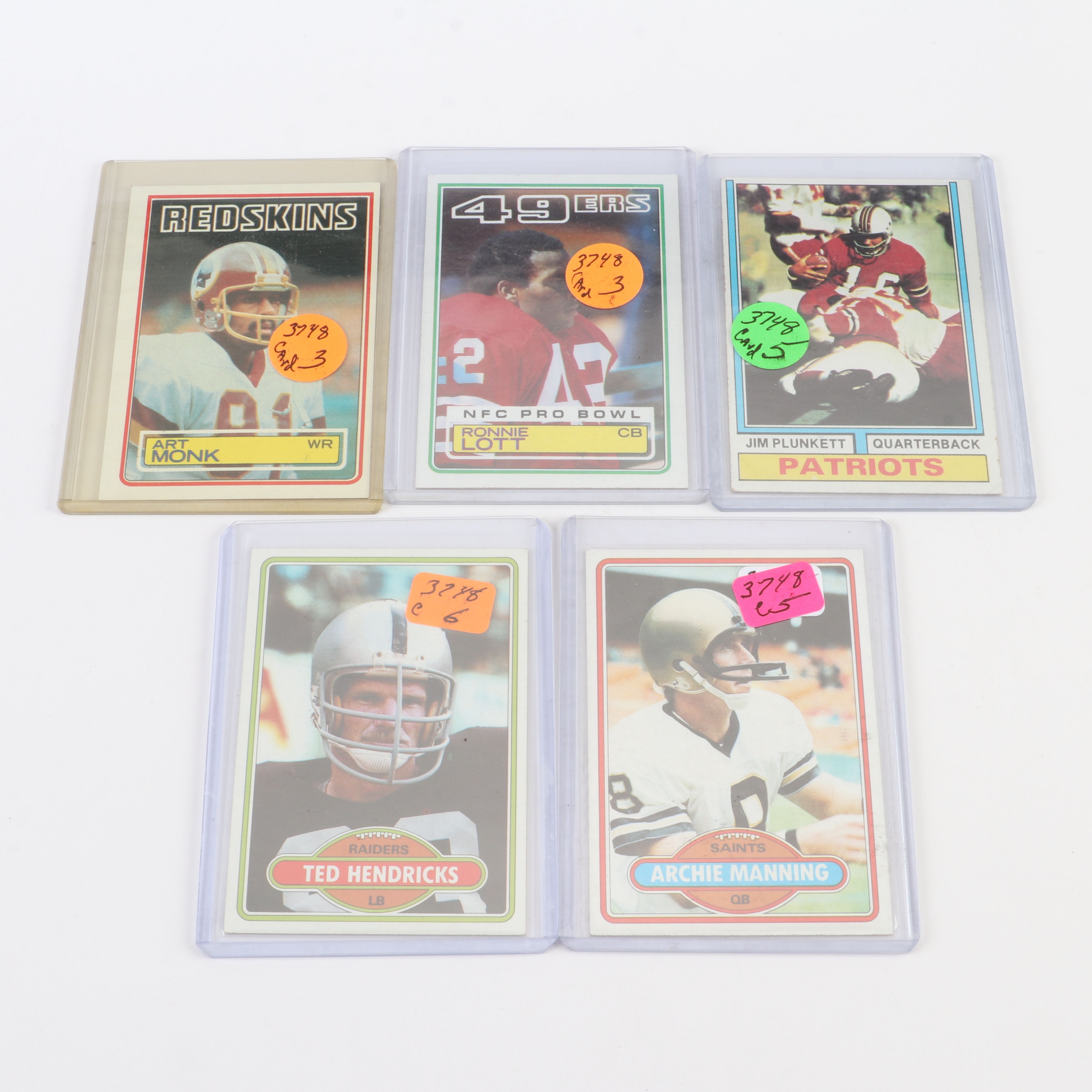 Topps Football Cards Featuring Roger Staubach, Tony Dorsett, and More