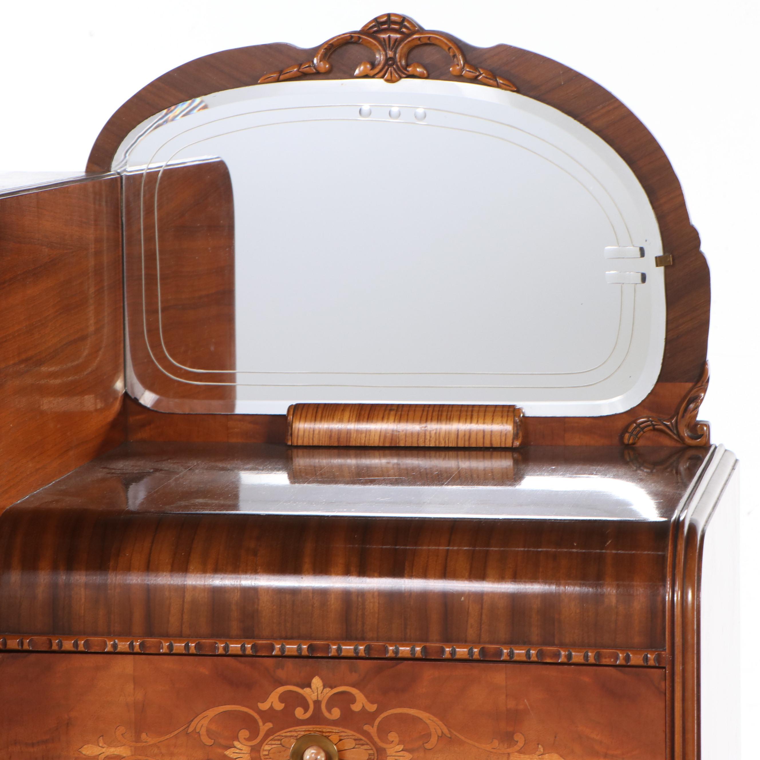 Antique Art Deco Waterfall Cedar Lined Chifferobe