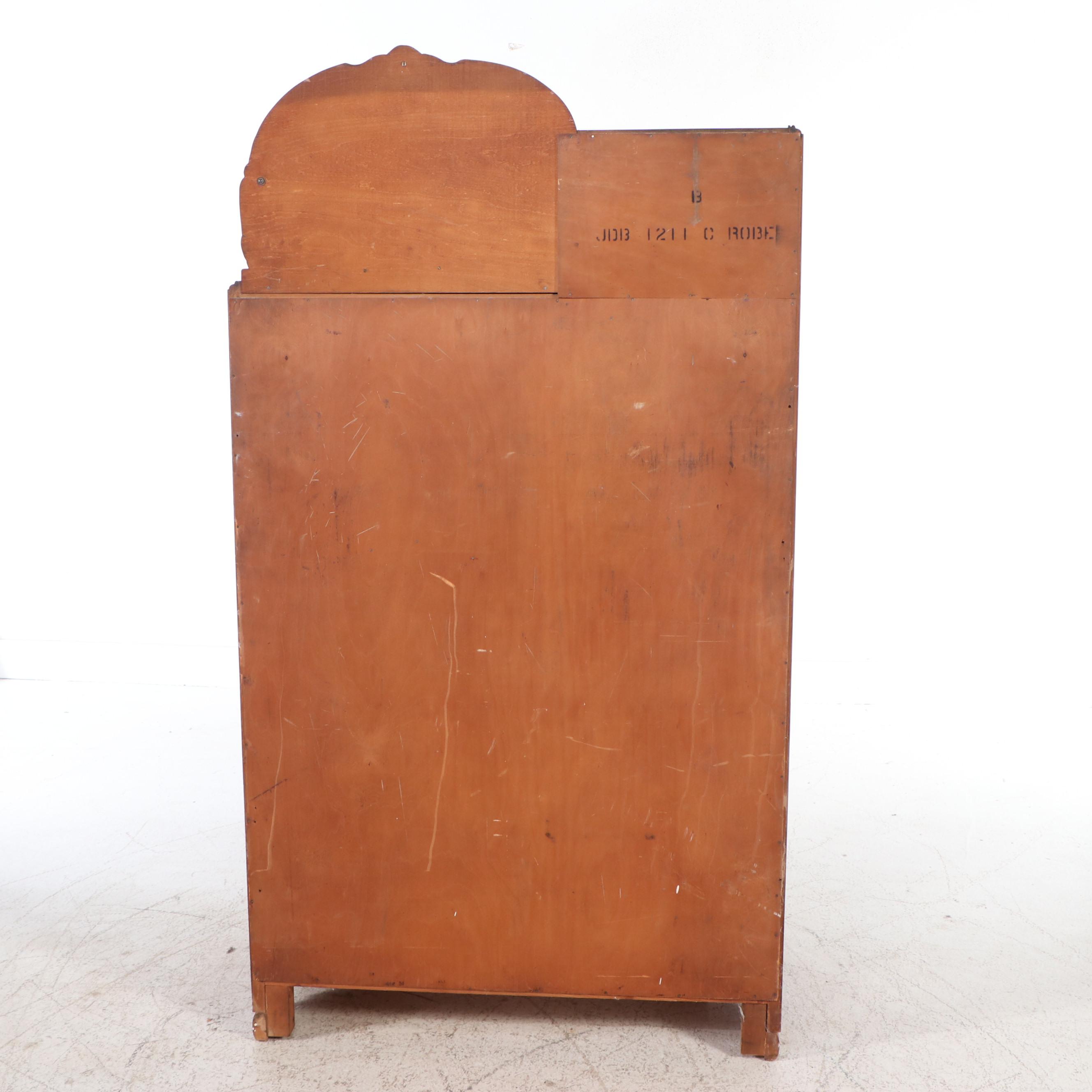 Antique Art Deco Waterfall Cedar Lined Chifferobe