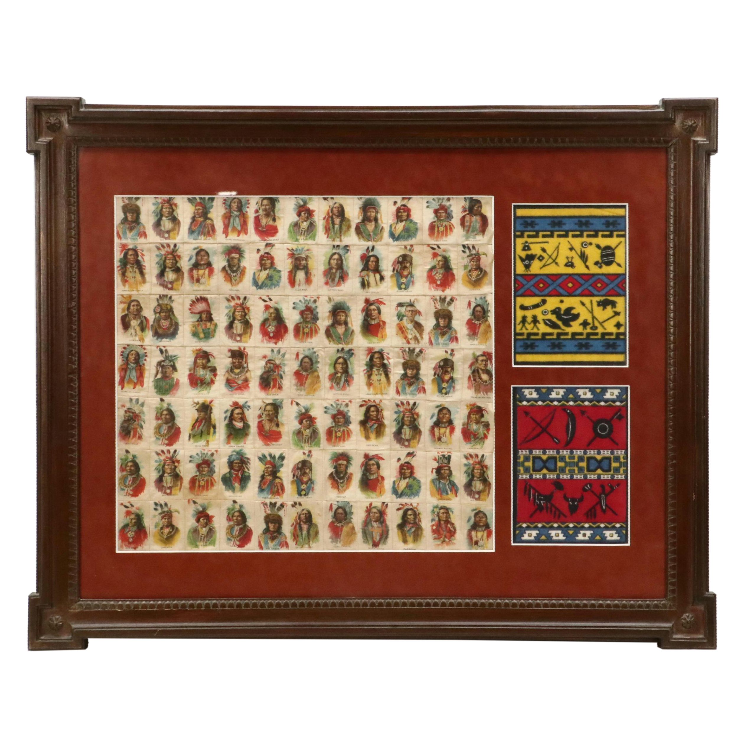 Native American Chief Tobacco Silks and Textile Inserts, Circa 1910