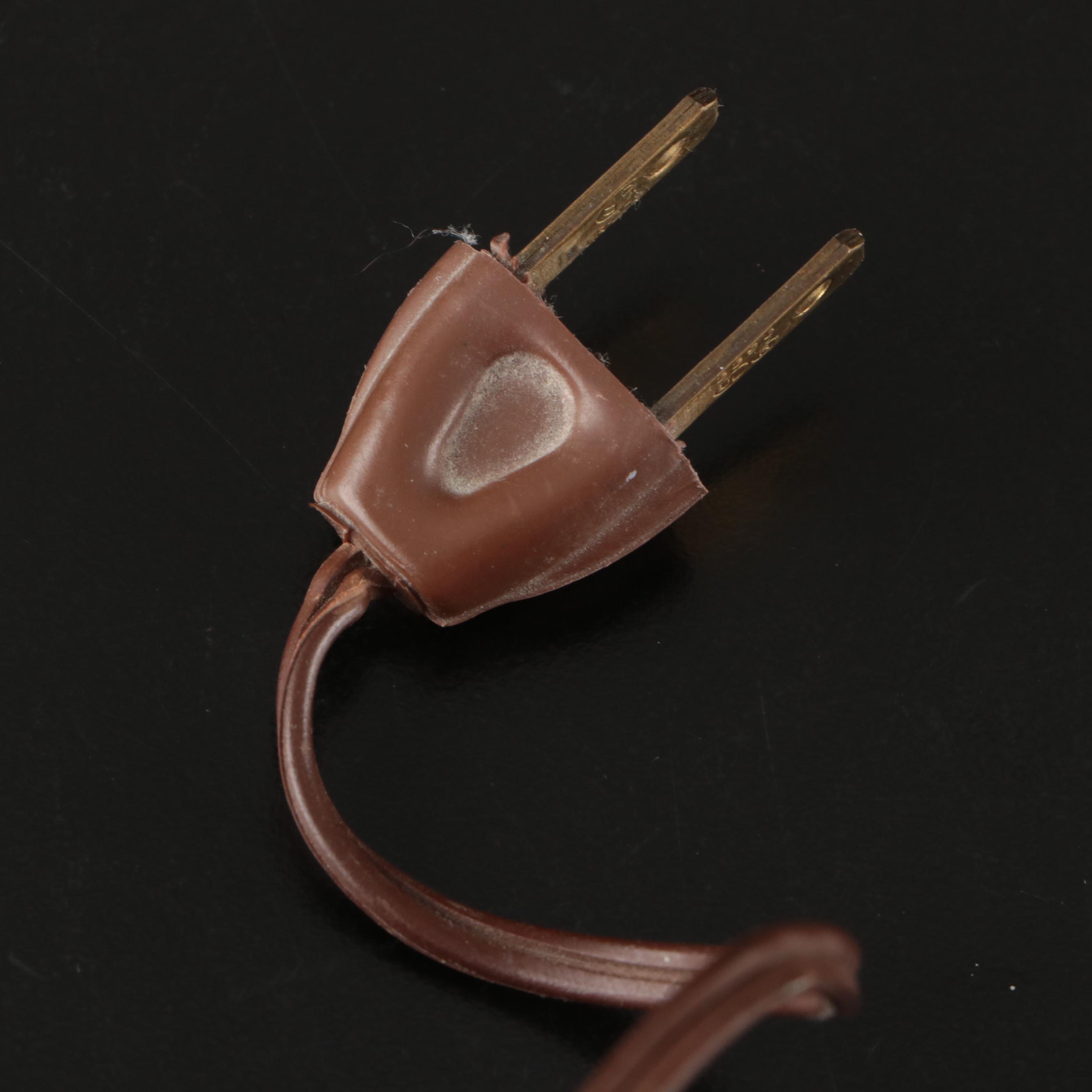 Pair of Beaded Milk Glass Hurricane Lamps, Mid-20th Century