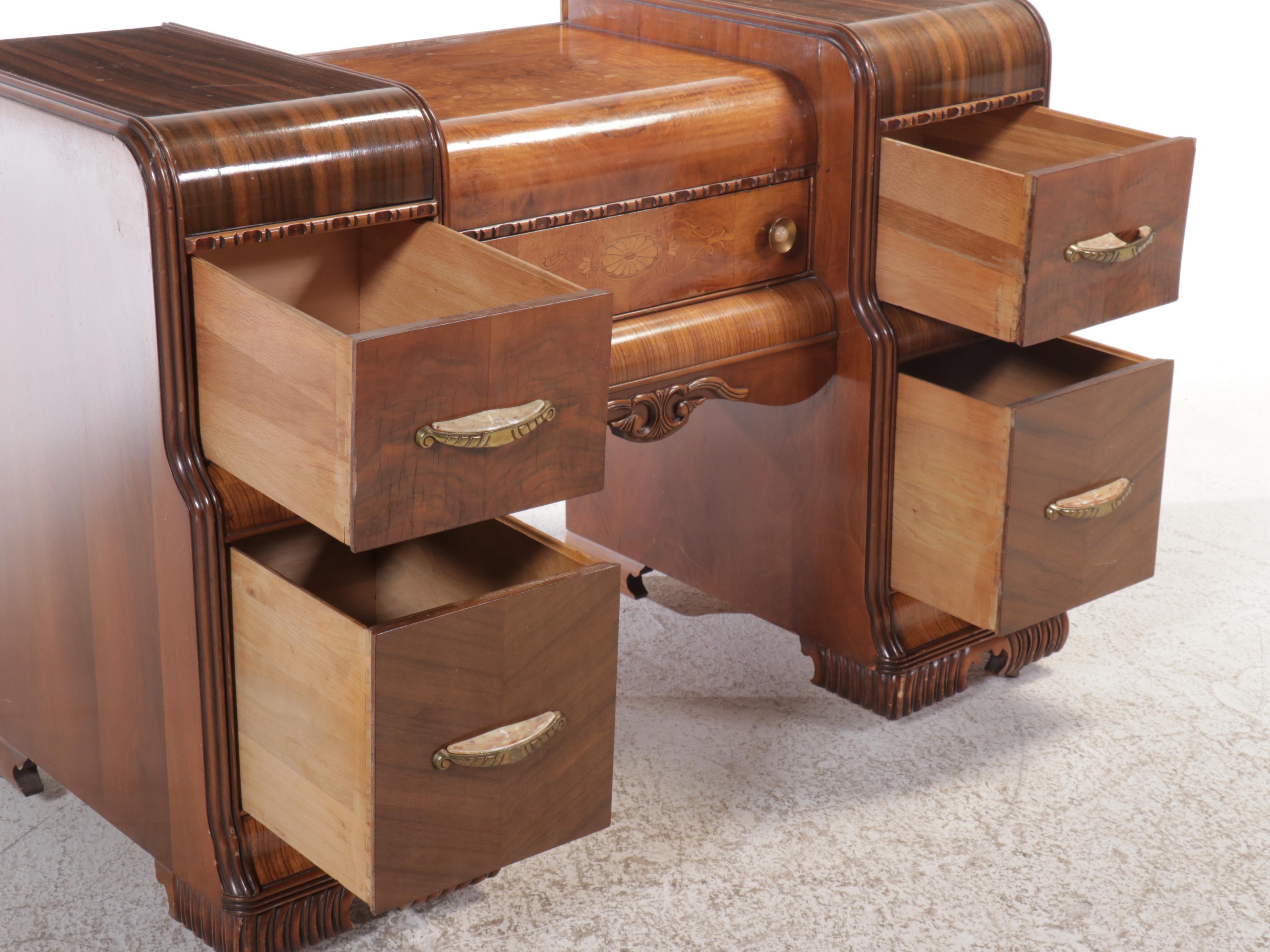 Antique Art Deco Waterfall Vanity