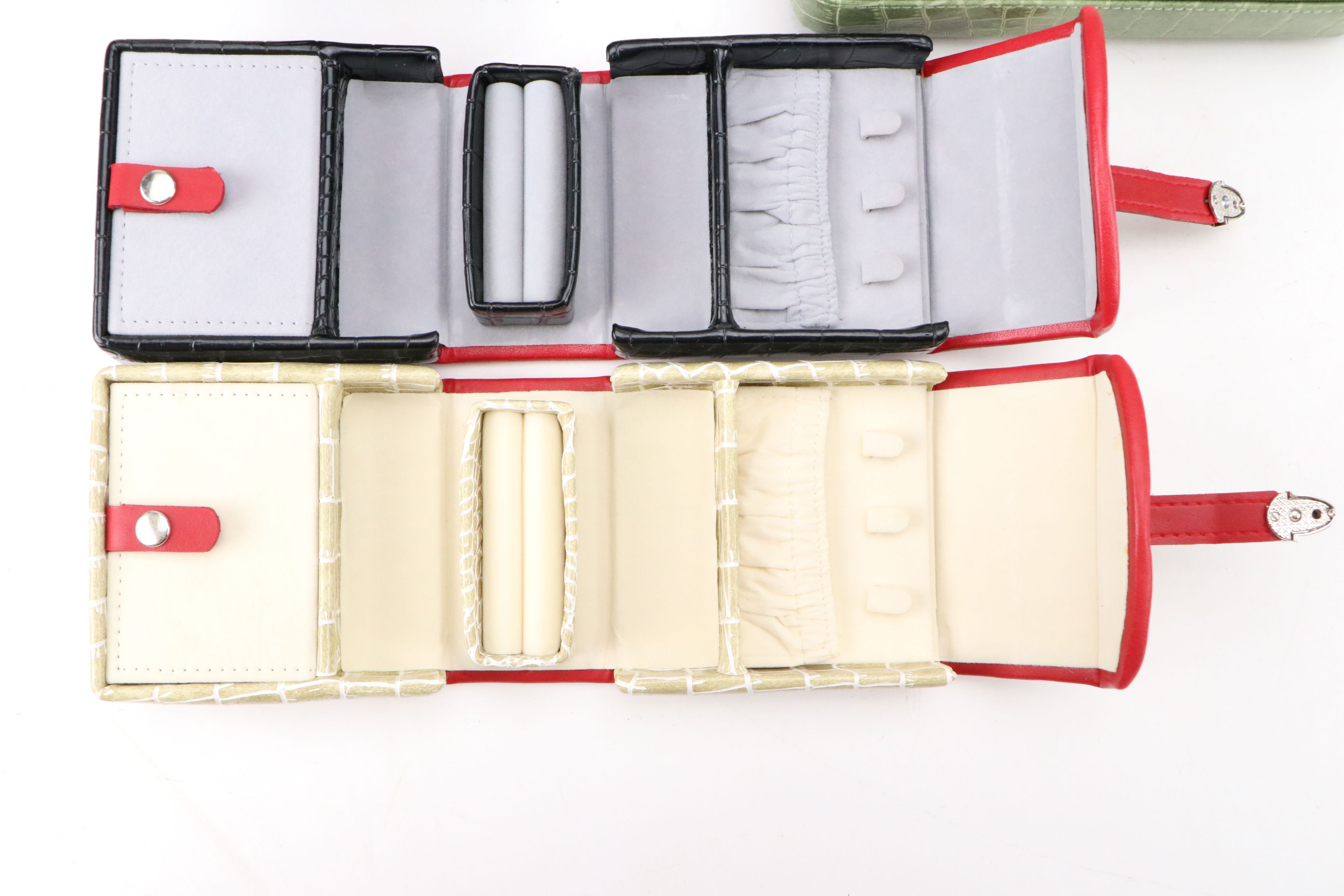 Alten International Faux Crocodile Embossed Travel Jewelry Cases