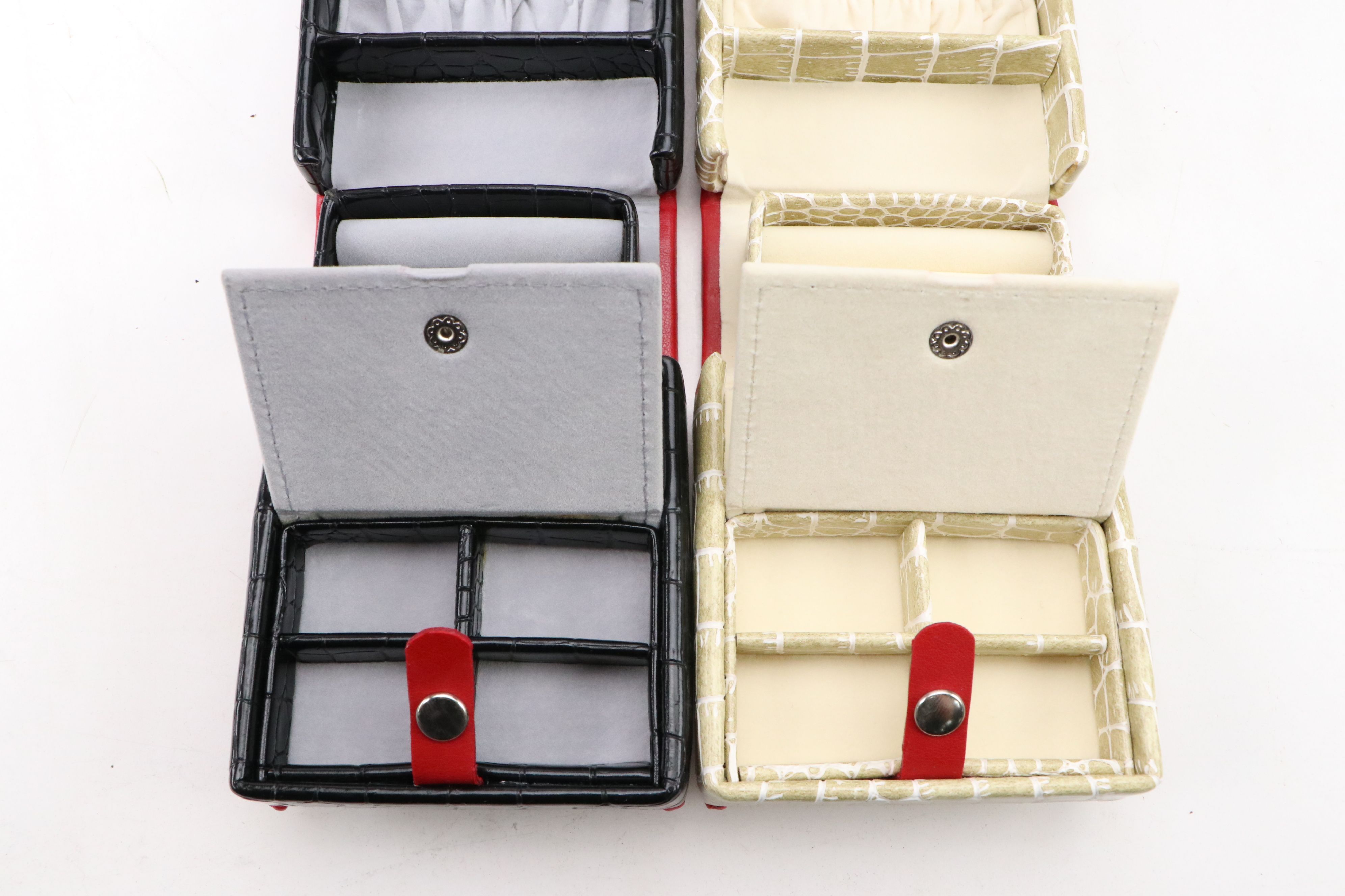 Alten International Faux Crocodile Embossed Travel Jewelry Cases