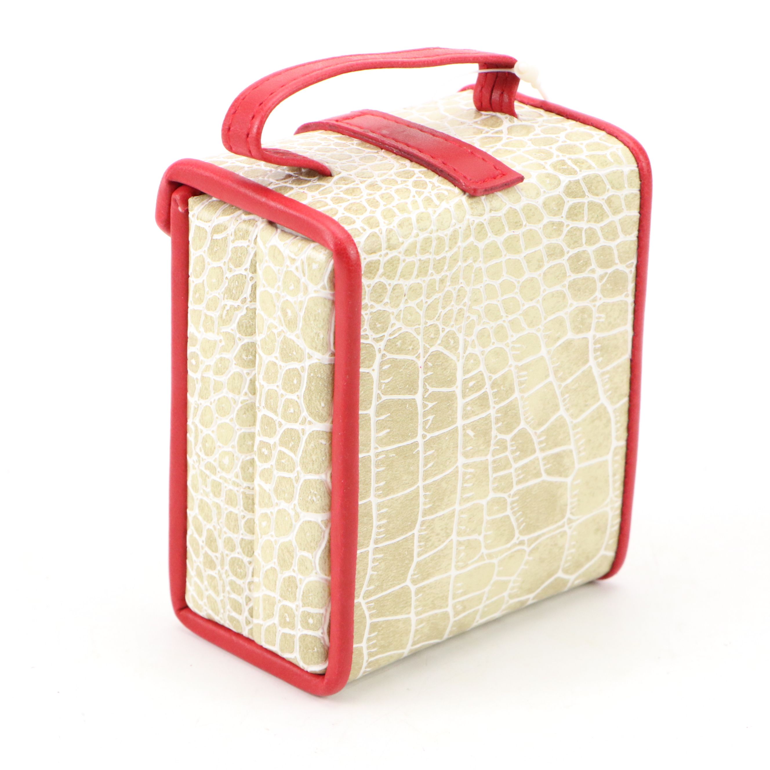 Alten International Faux Crocodile Embossed Travel Jewelry Cases
