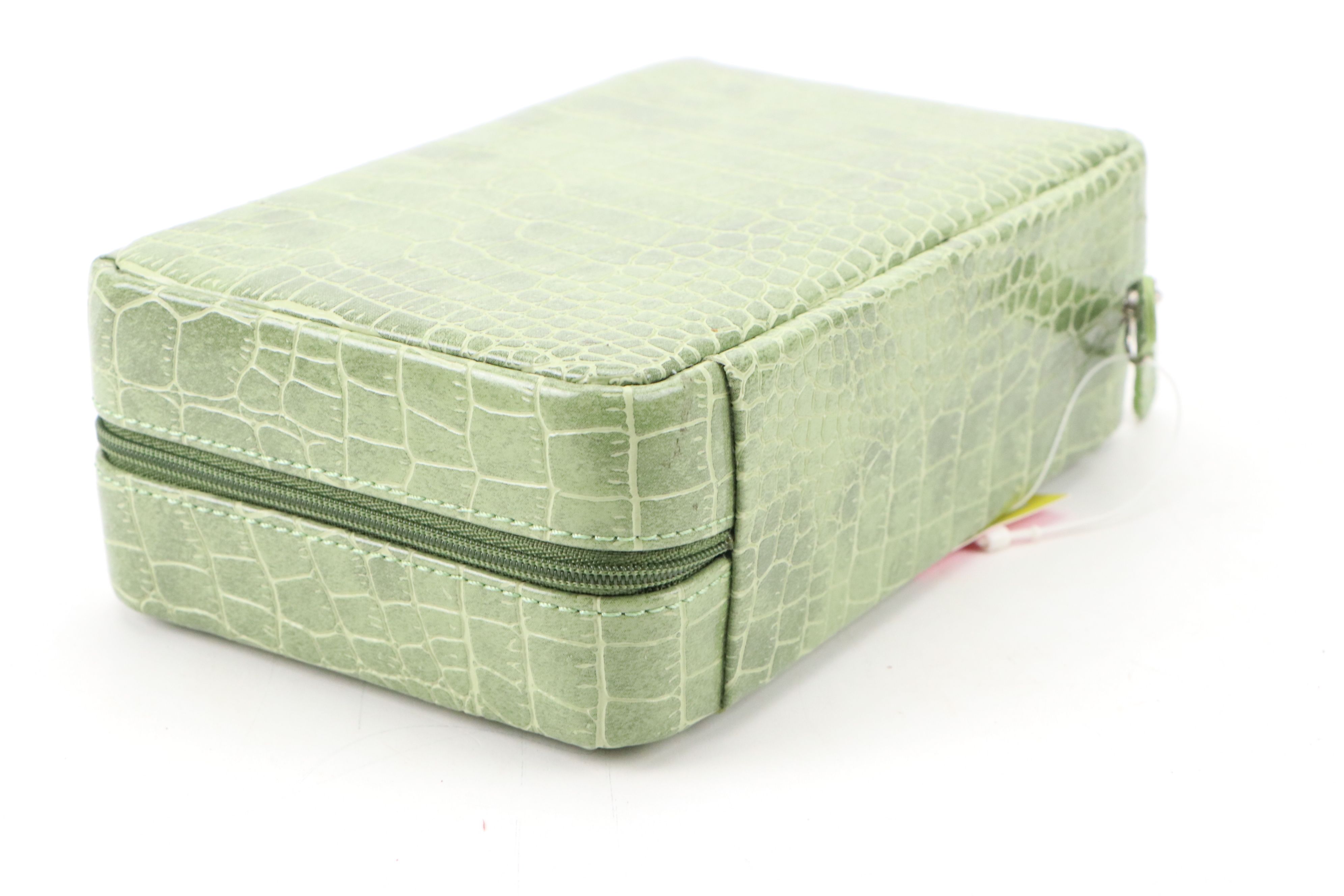 Alten International Faux Crocodile Embossed Travel Jewelry Cases