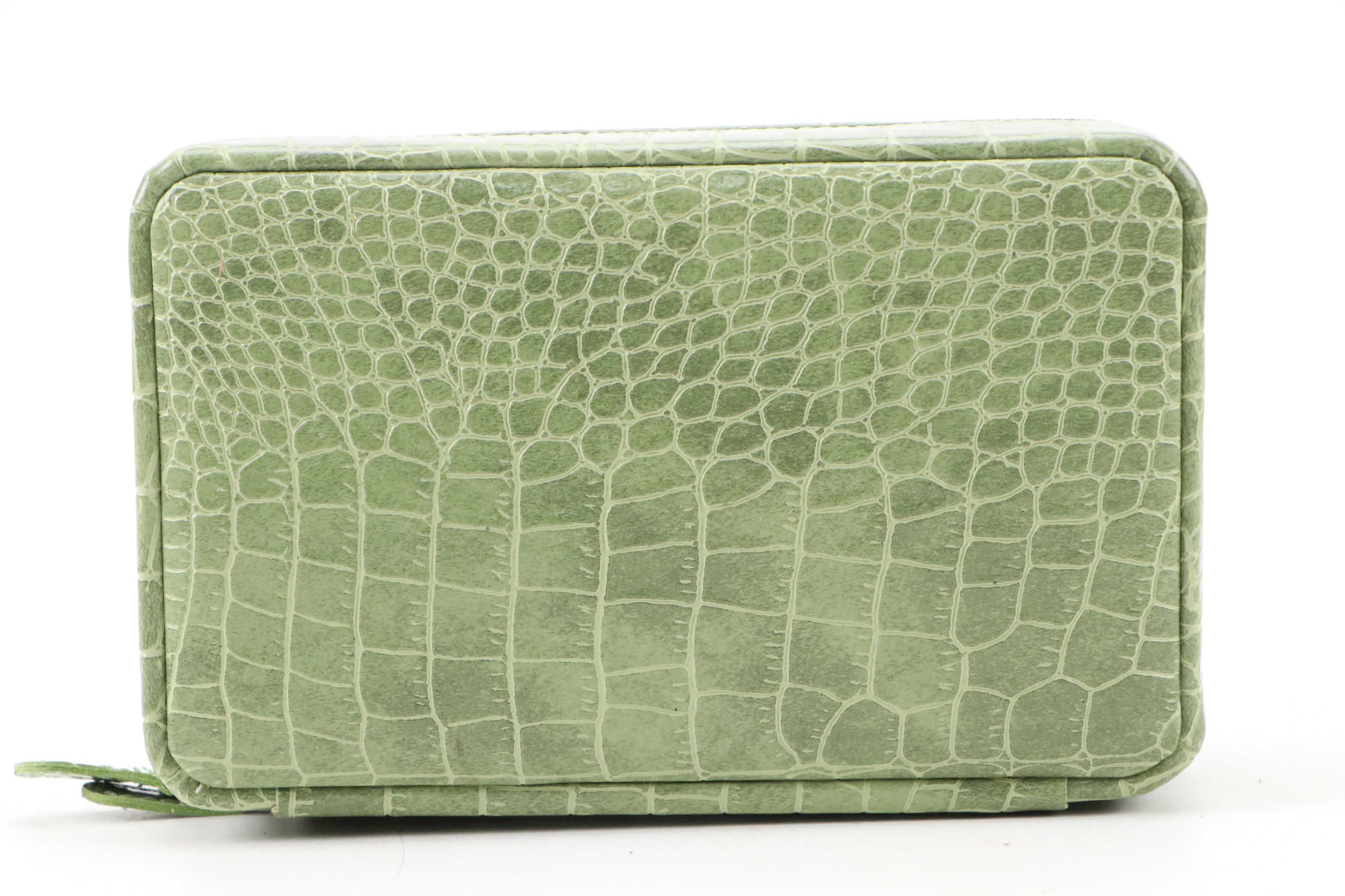 Alten International Faux Crocodile Embossed Travel Jewelry Cases