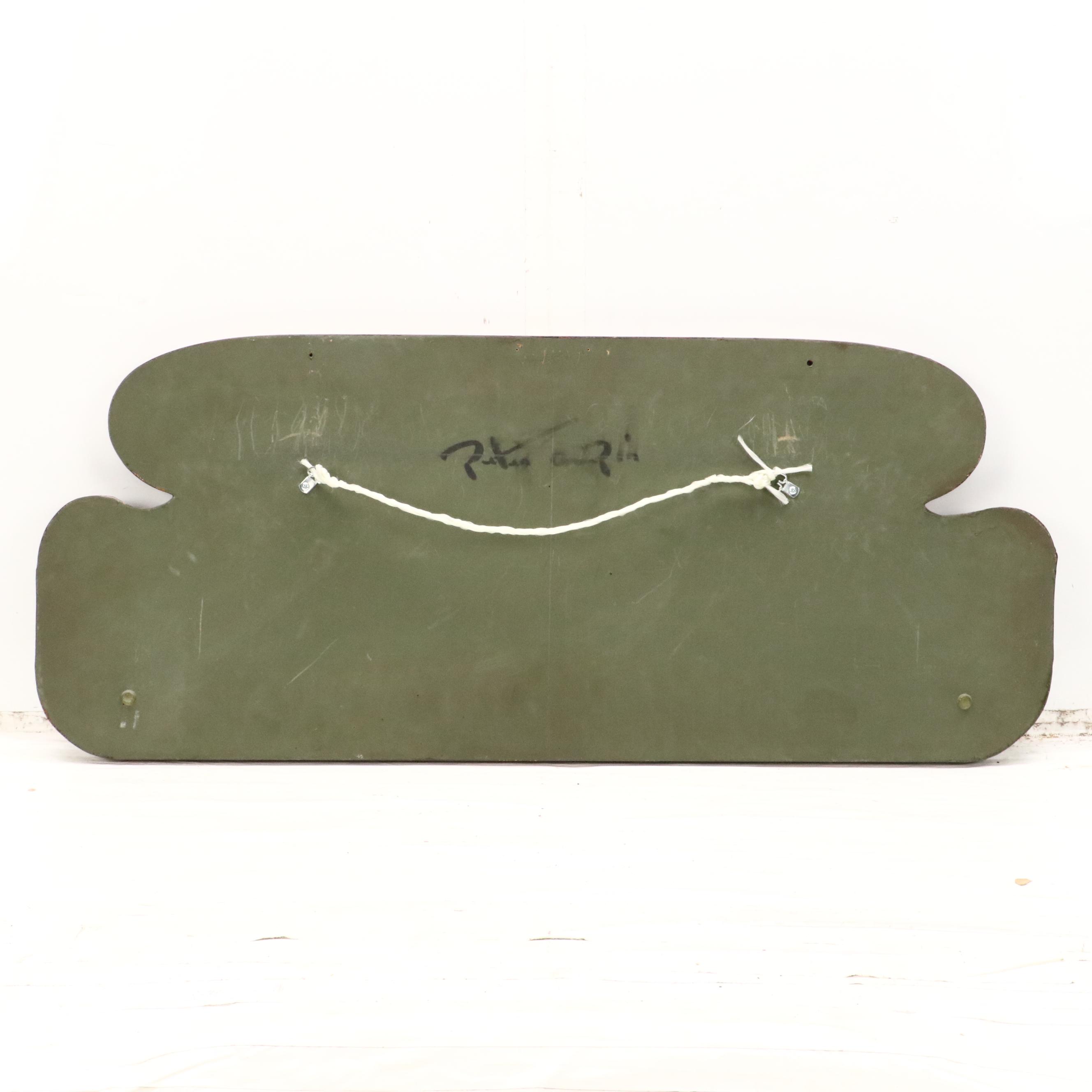 Oil Painting of Colonial Horse Rider on Wood Panel, 20th Century