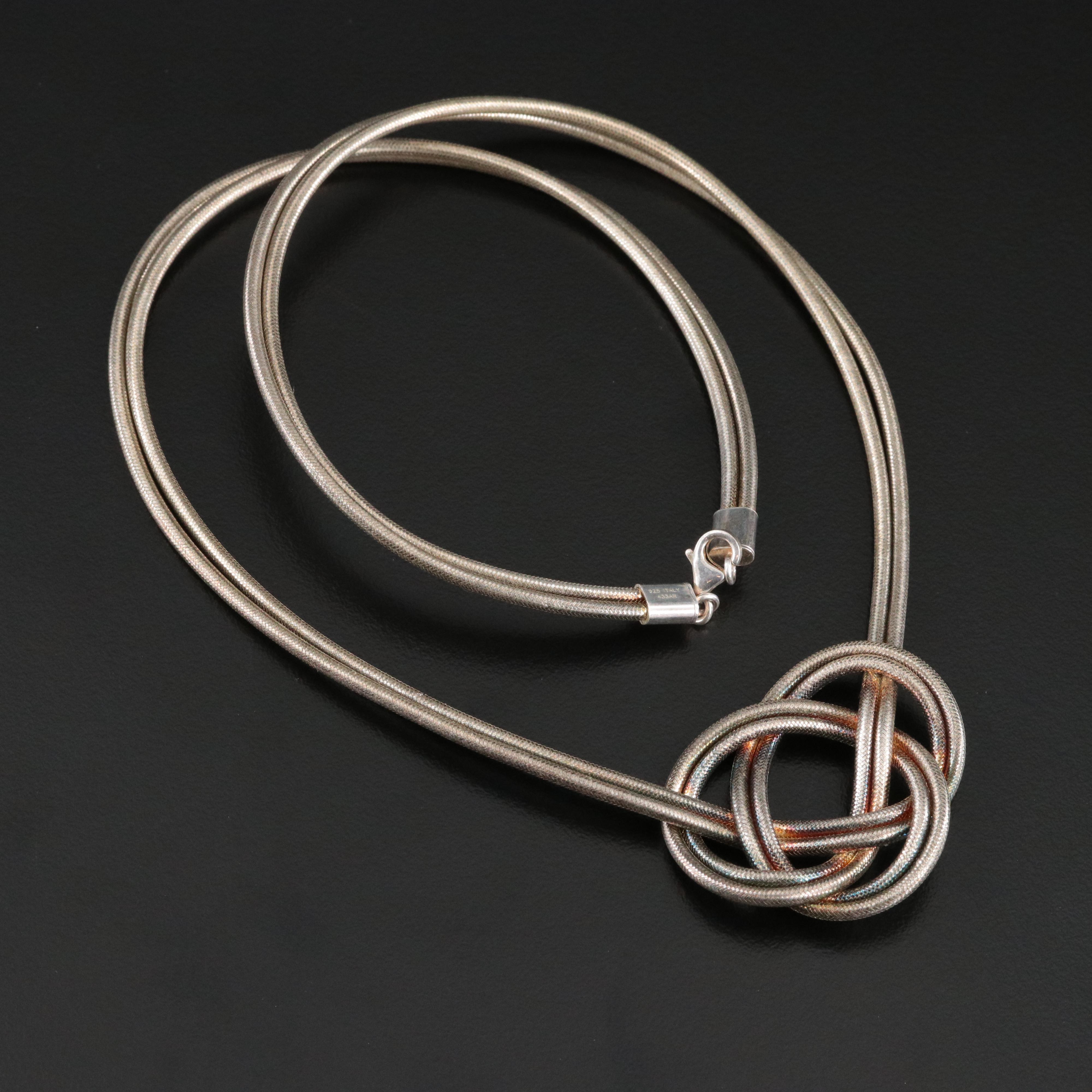 Italian Sterling Knot Necklace