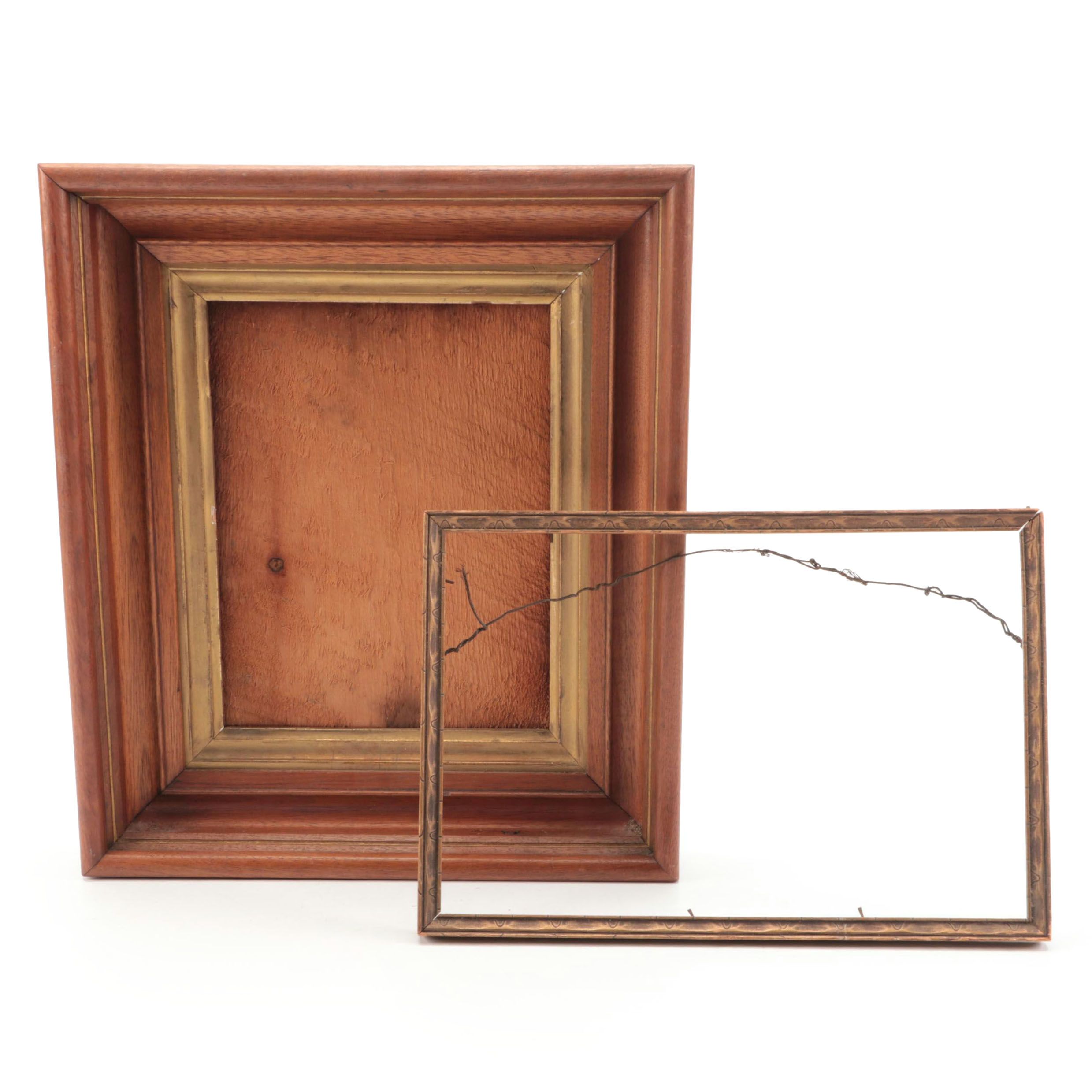 Vintage Wooden Gilt and Engraved Frames, Early to Mid-20th Century