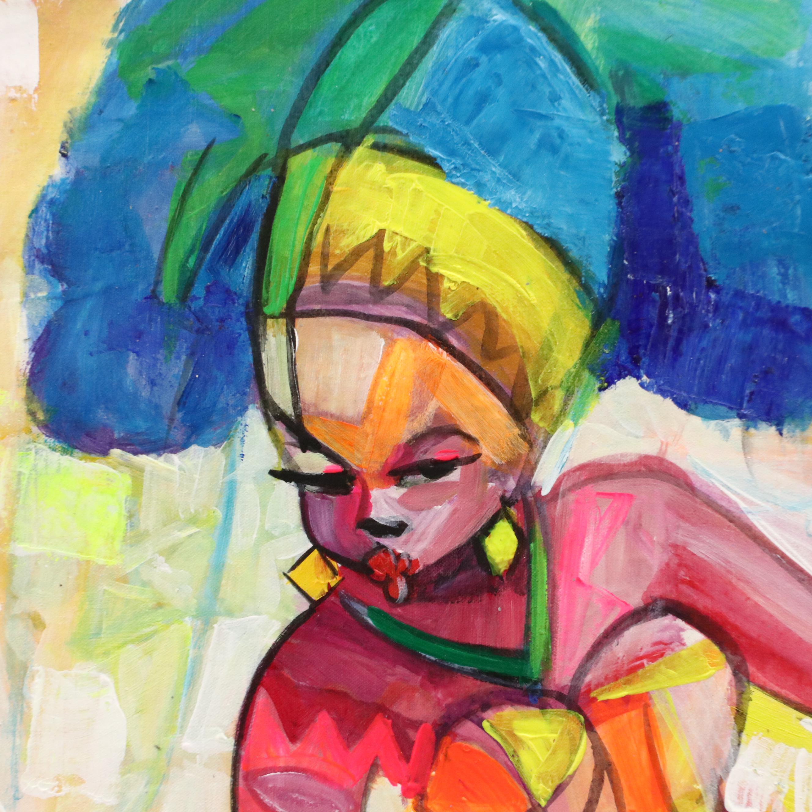 Evuarherhe Ufuoma Acrylic Painting "Dance with Me," 2022