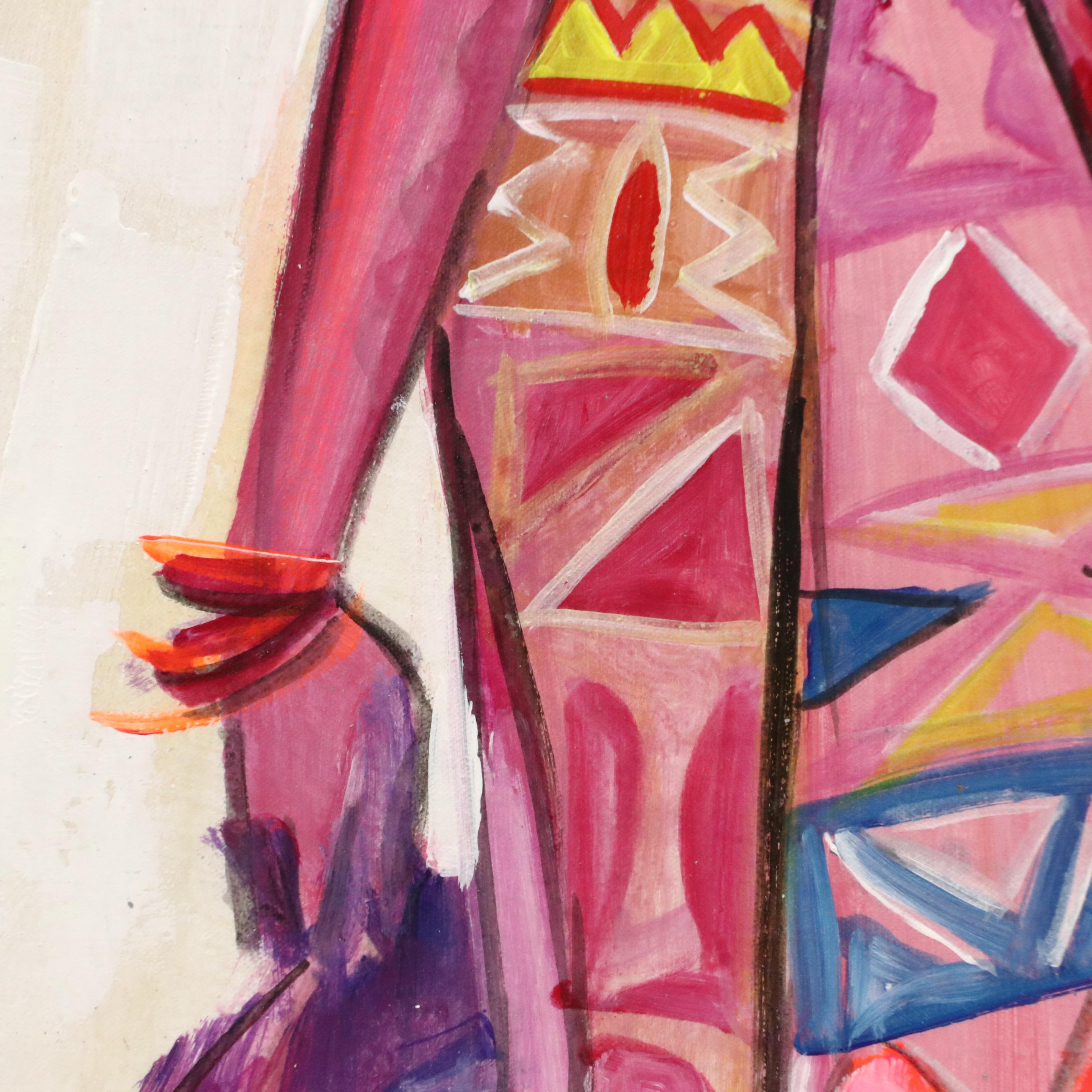 Evuarherhe Ufuoma Acrylic Painting "Dance with Me," 2022