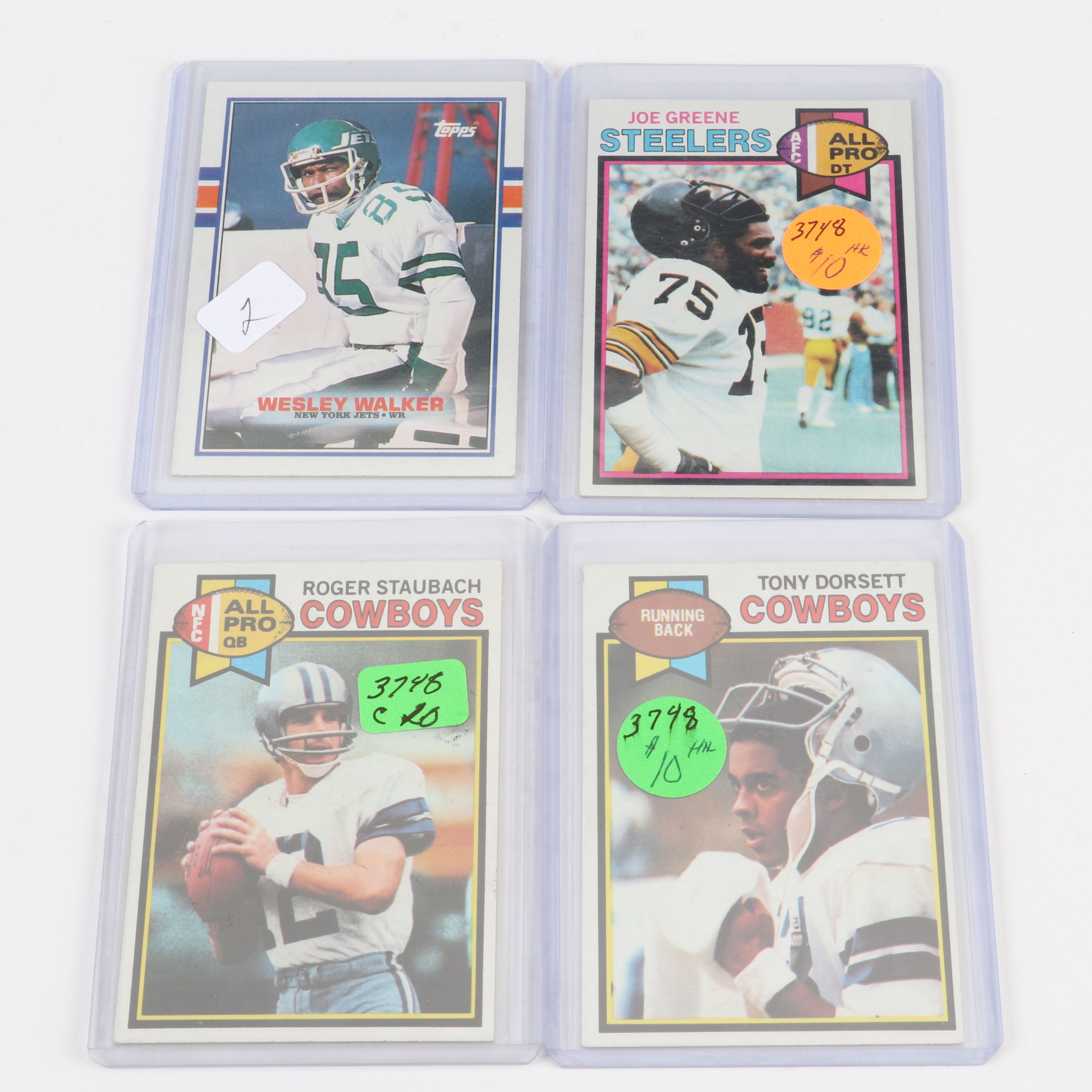 Topps Football Cards Featuring Bob Griese, Cris Carter, and More