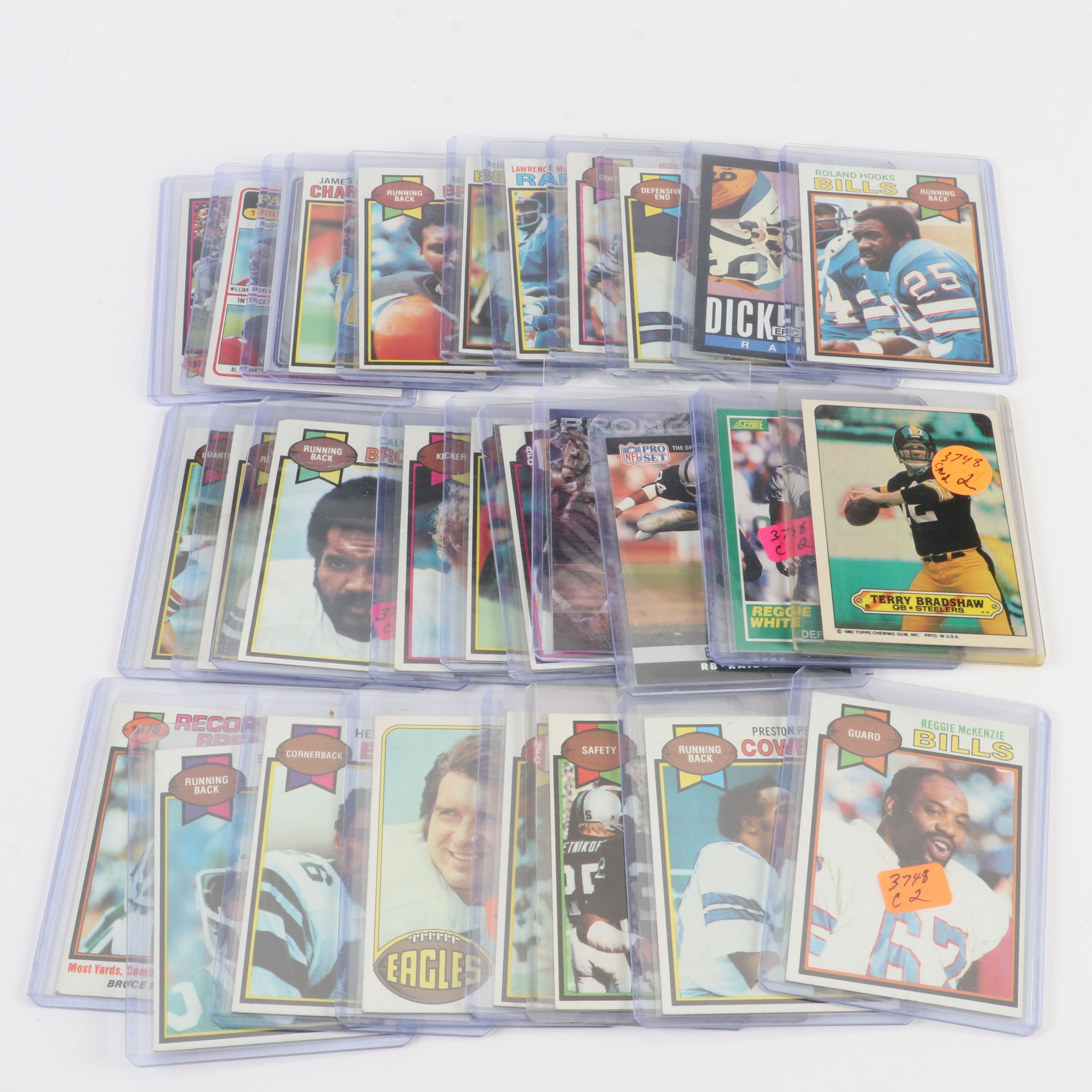 Topps Football Cards Featuring Bob Griese, Cris Carter, and More