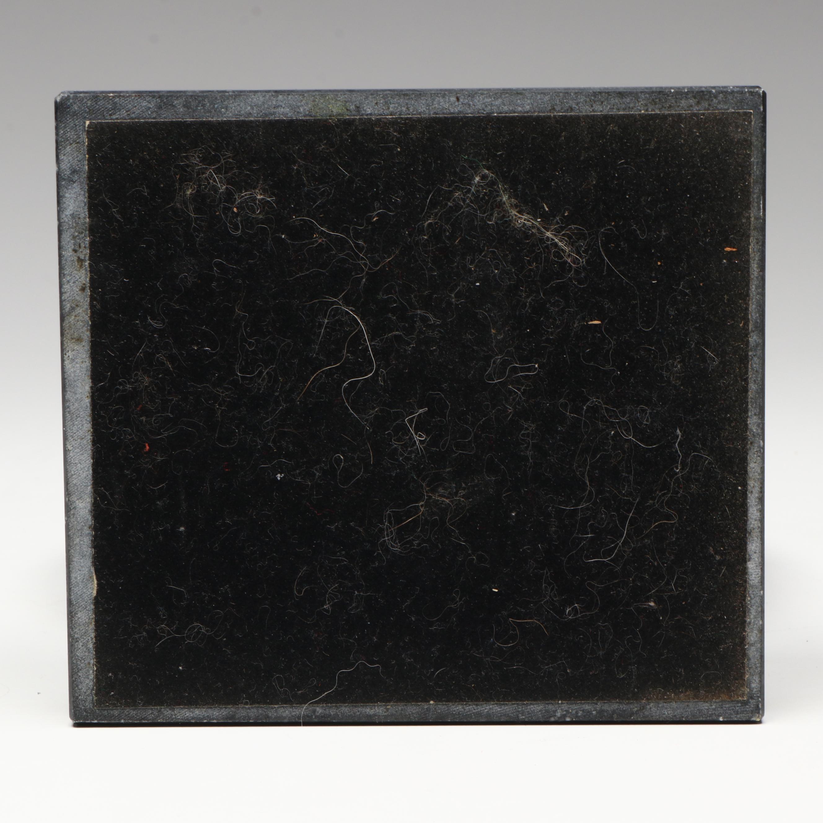 Glass Barometer on Wood and Brass Stand with Clock and Calendar