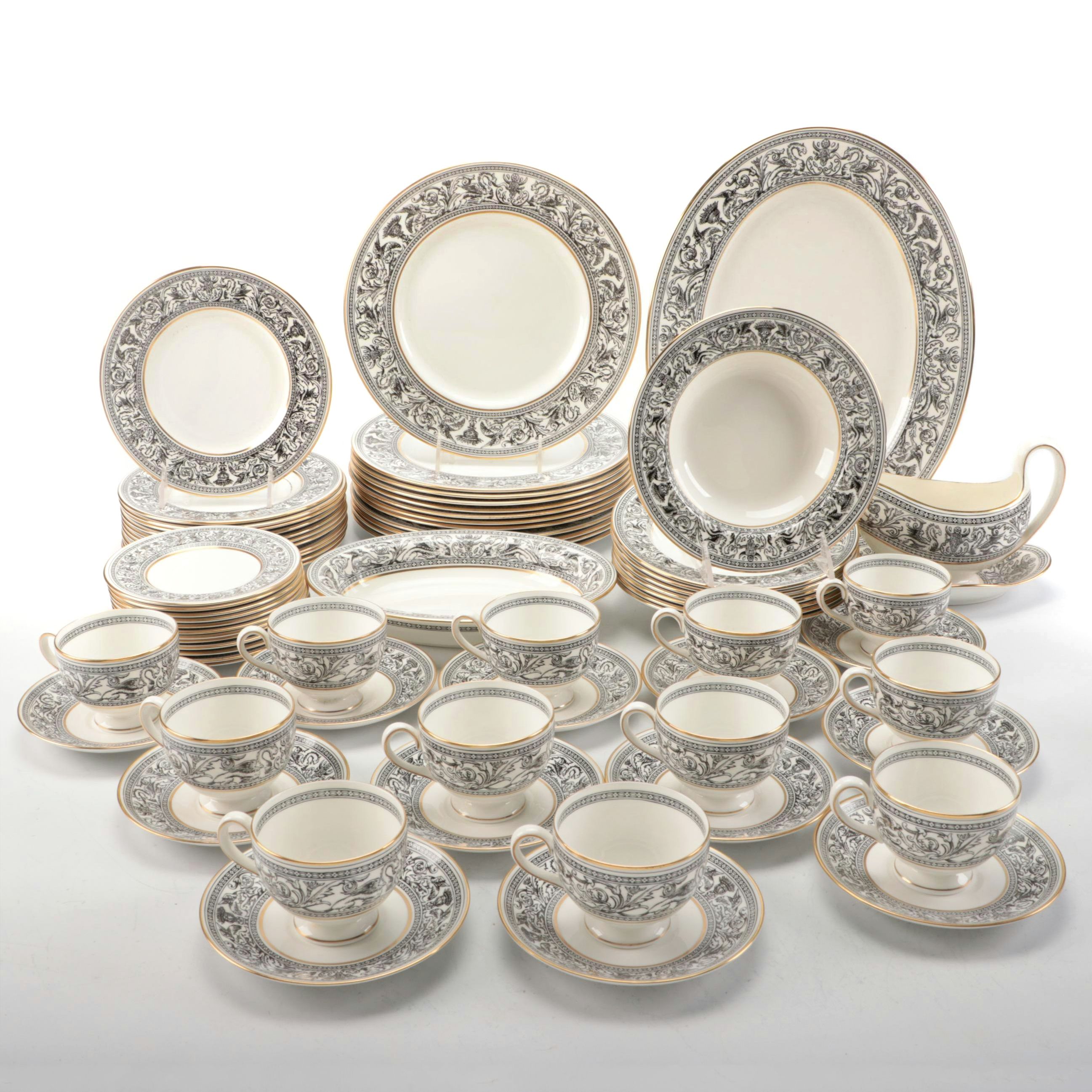 Wedgwood "Florentine Black" Bone China Dinnerware and Serving Pieces