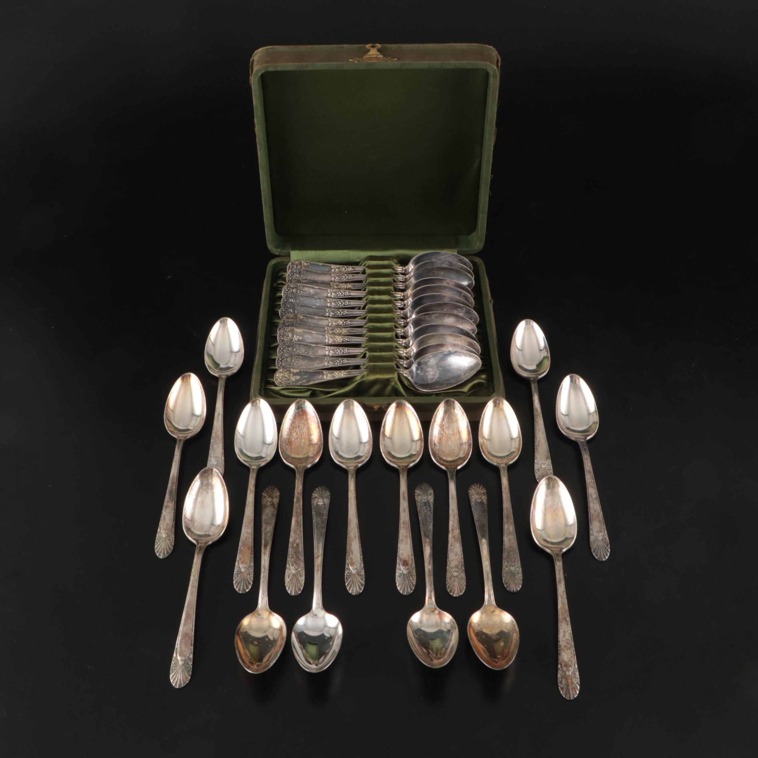 International "Radiance" Crown Silver Plate Spoons with A.F. Bannister Spoon Set