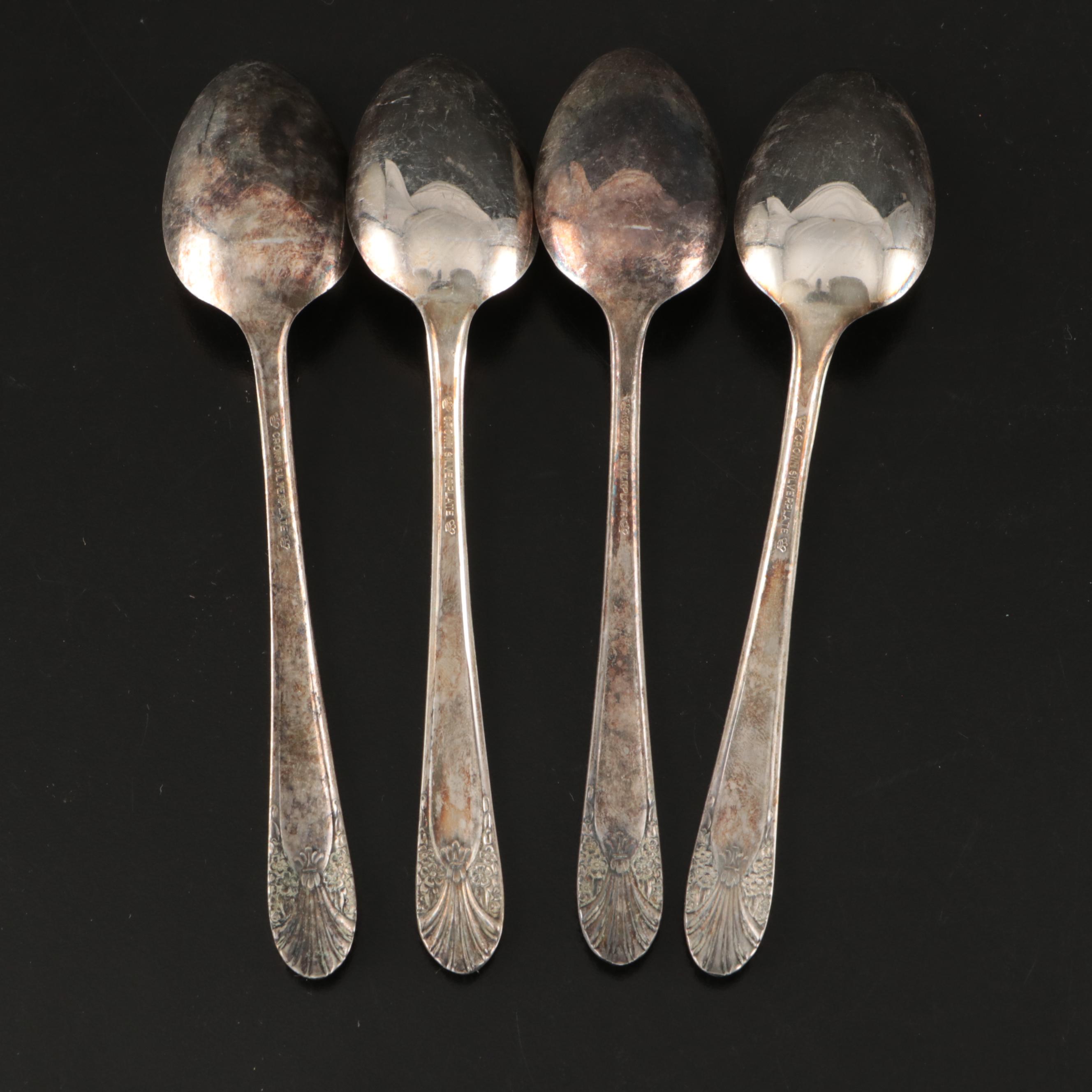 International "Radiance" Crown Silver Plate Spoons with A.F. Bannister Spoon Set