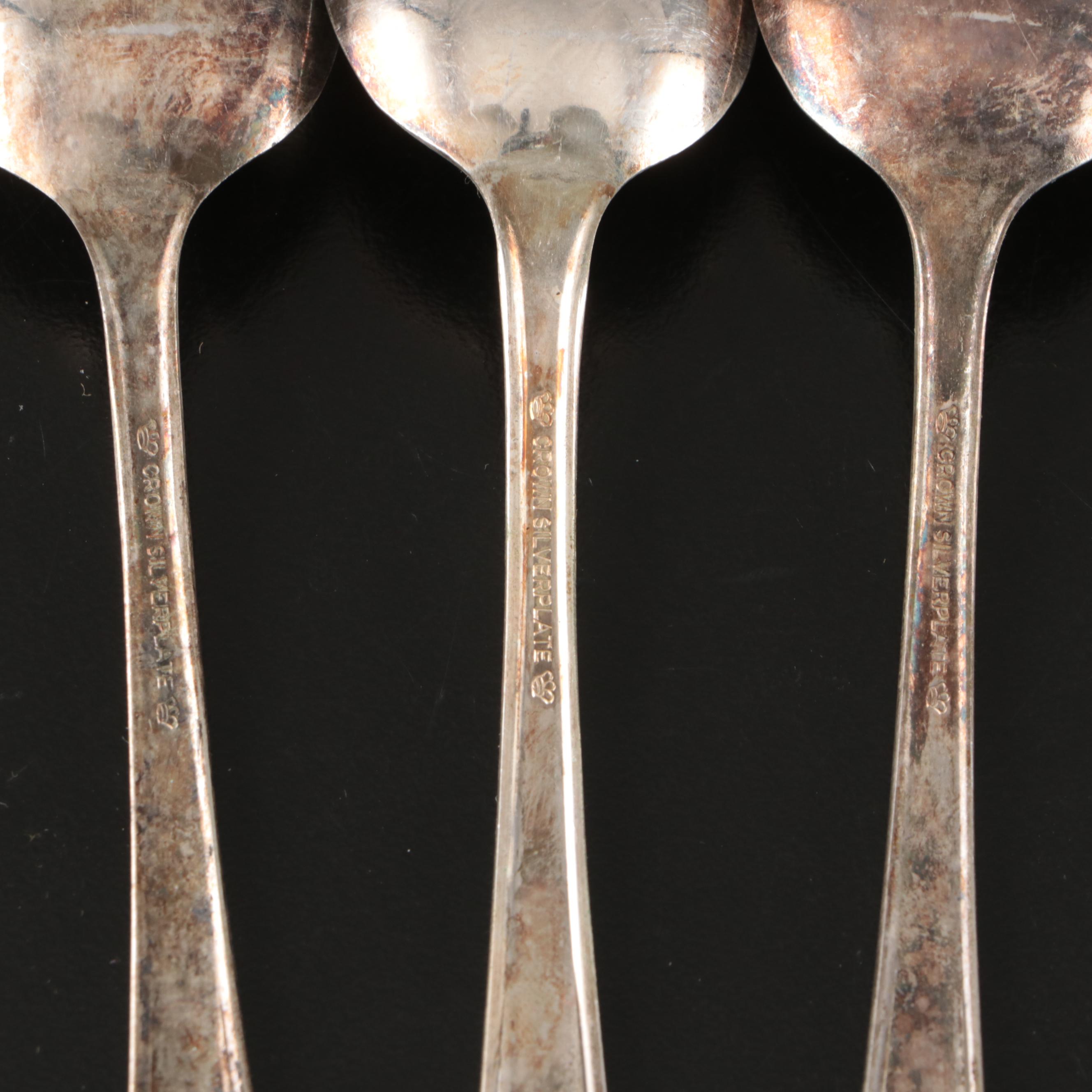 International "Radiance" Crown Silver Plate Spoons with A.F. Bannister Spoon Set