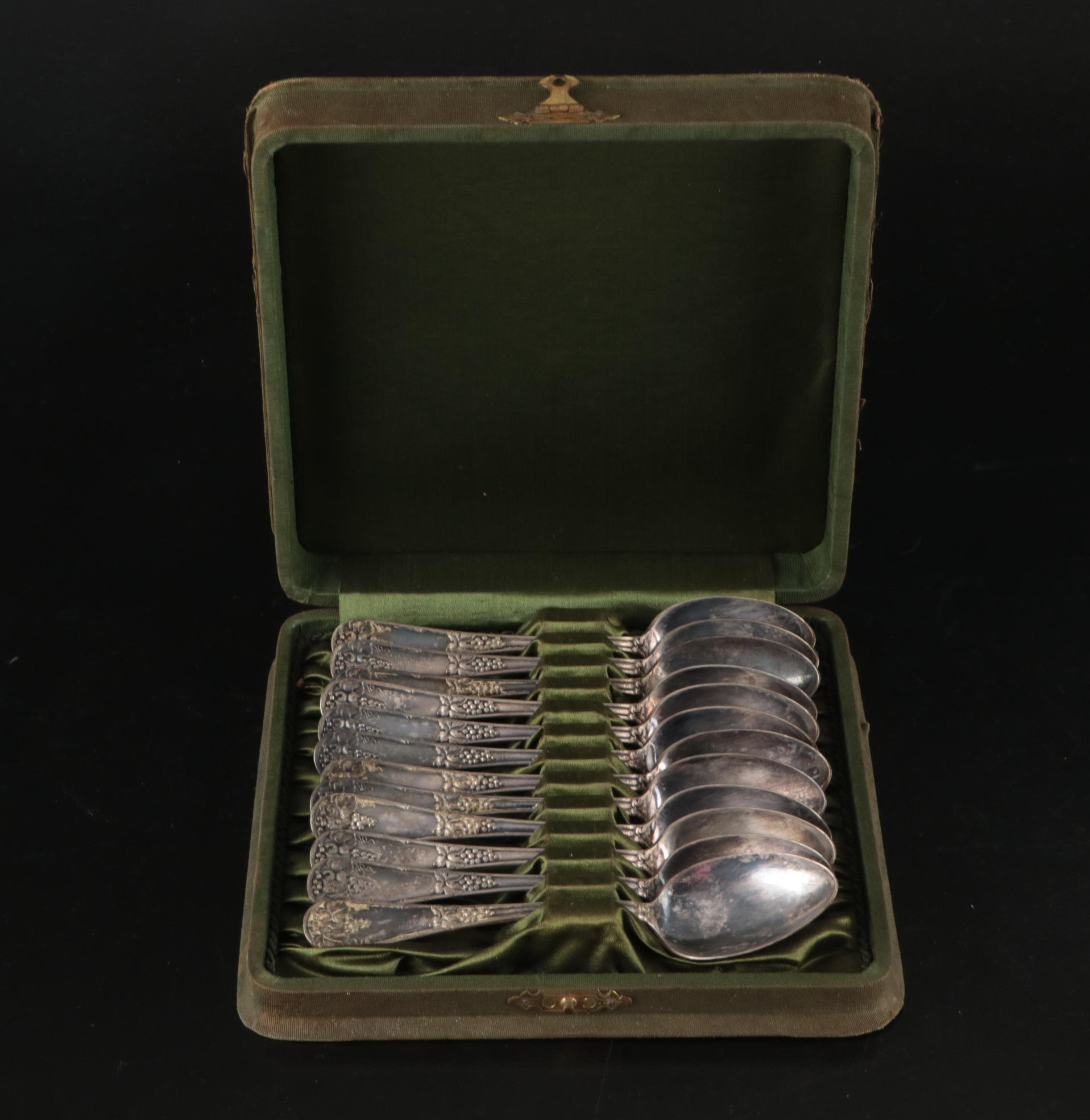 International "Radiance" Crown Silver Plate Spoons with A.F. Bannister Spoon Set
