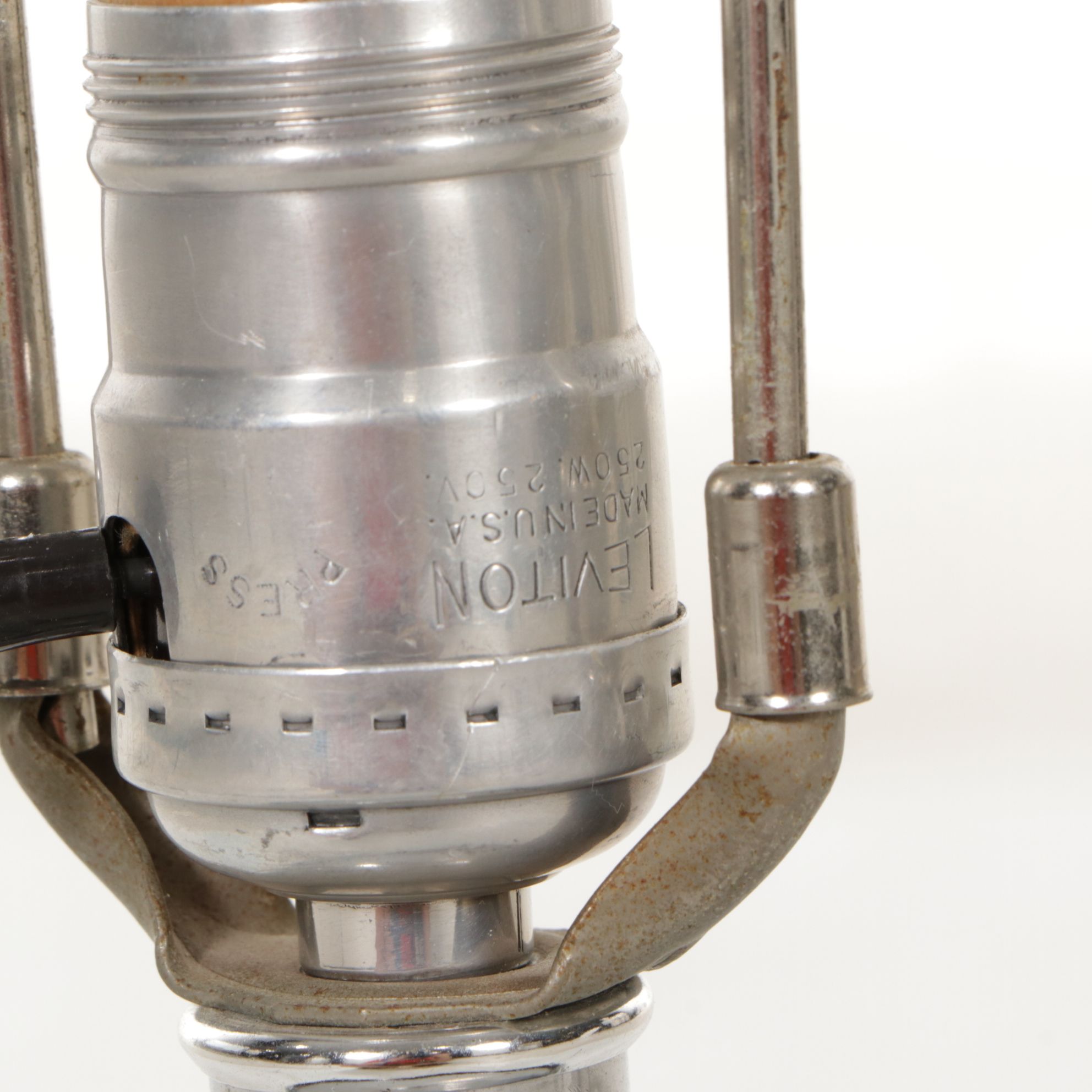 Mid Century Modern Black Pottery Table Lamp, Mid-20th Century