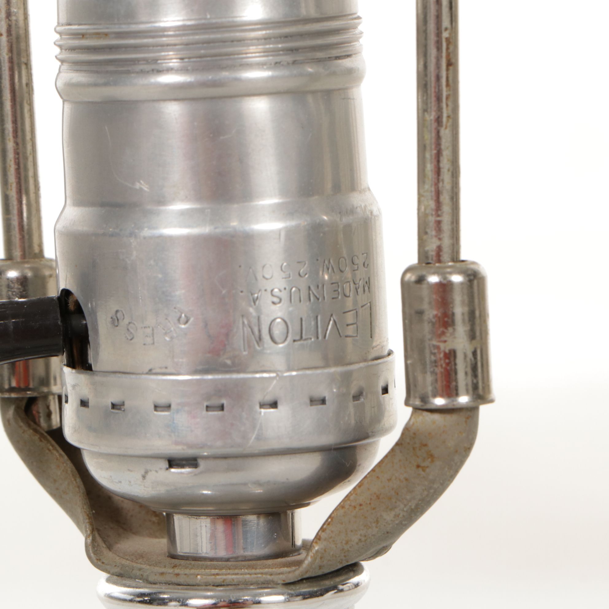 Mid Century Modern Black Pottery Table Lamp, Mid-20th Century