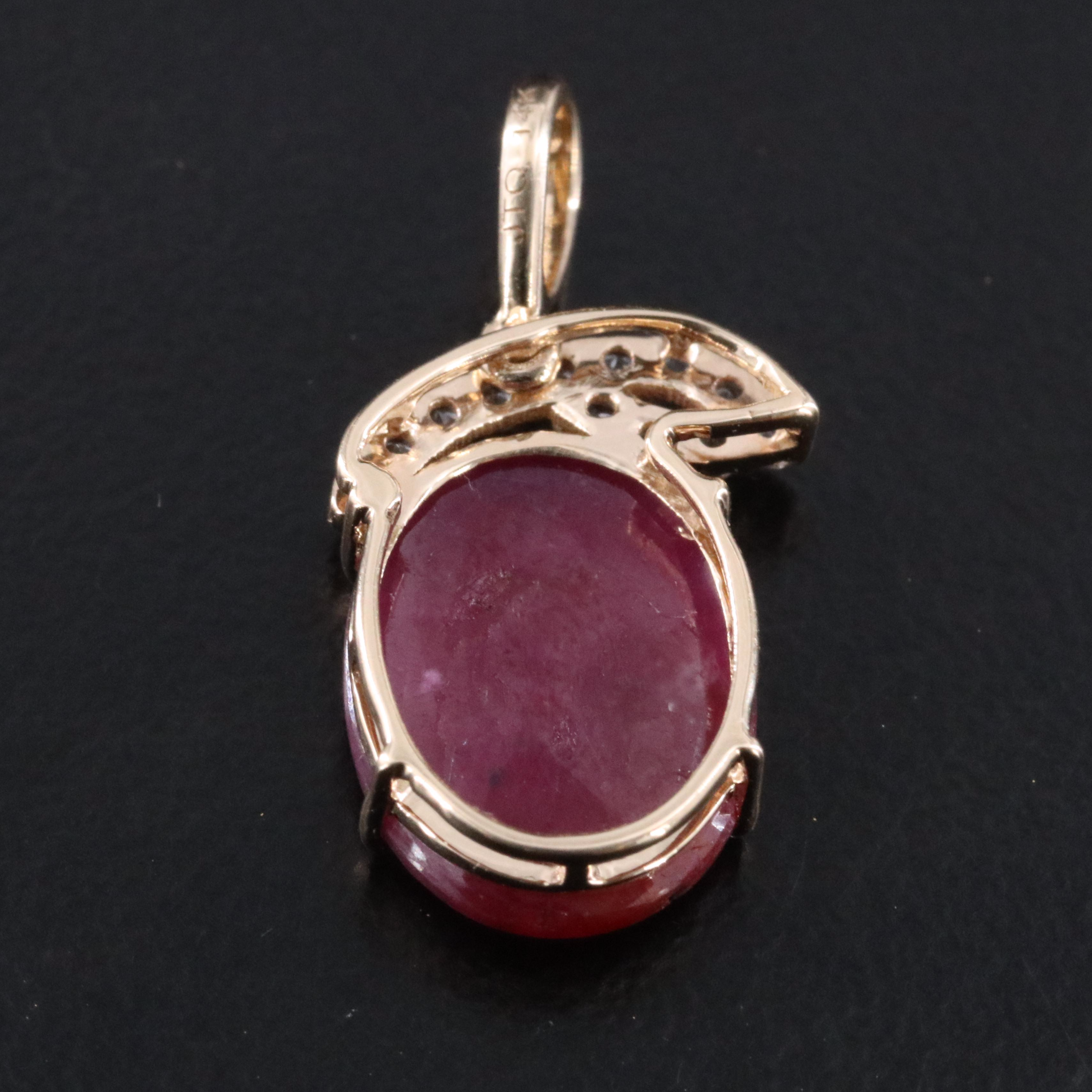 14K 1.96 CT Ruby and White Sapphire Pendant