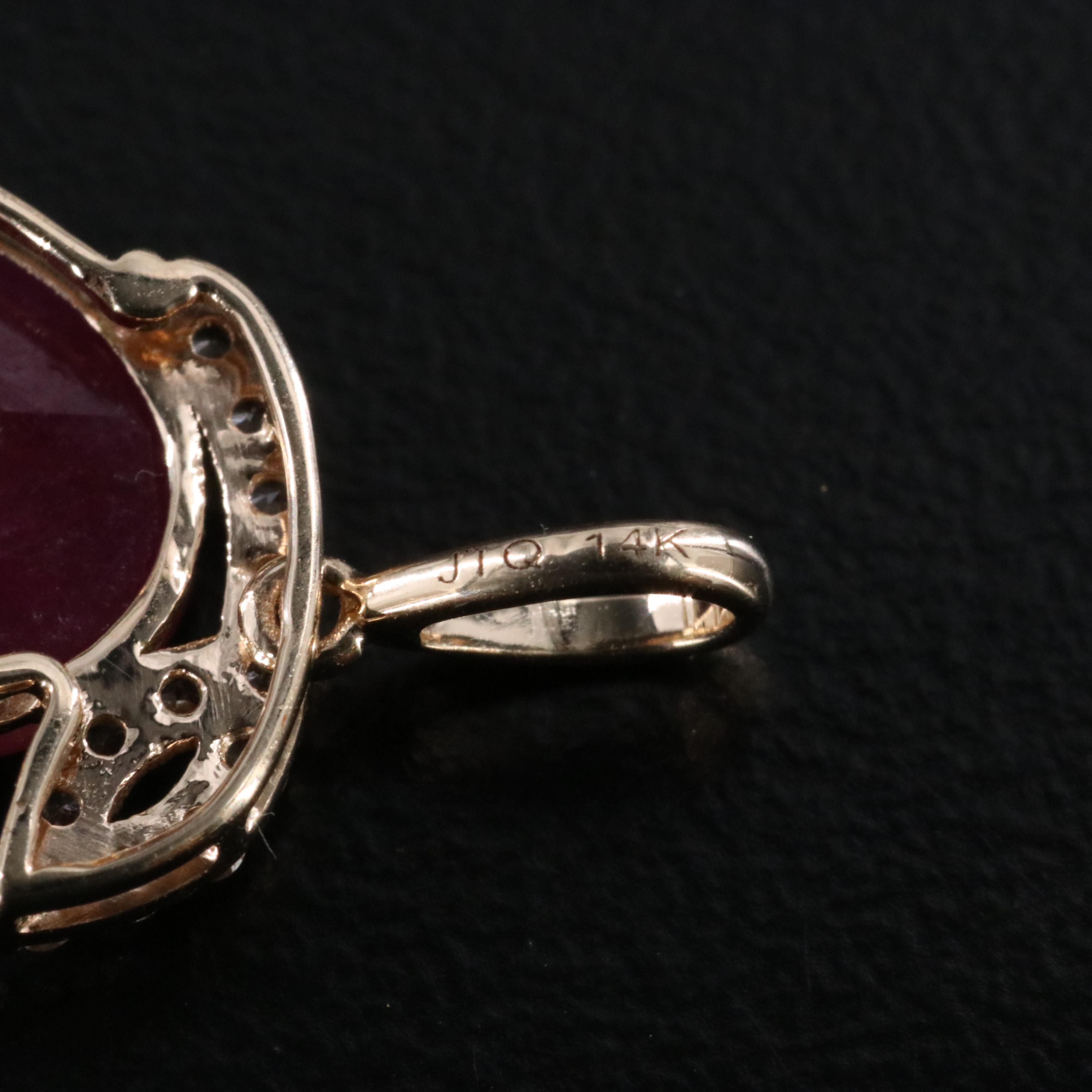 14K 1.96 CT Ruby and White Sapphire Pendant