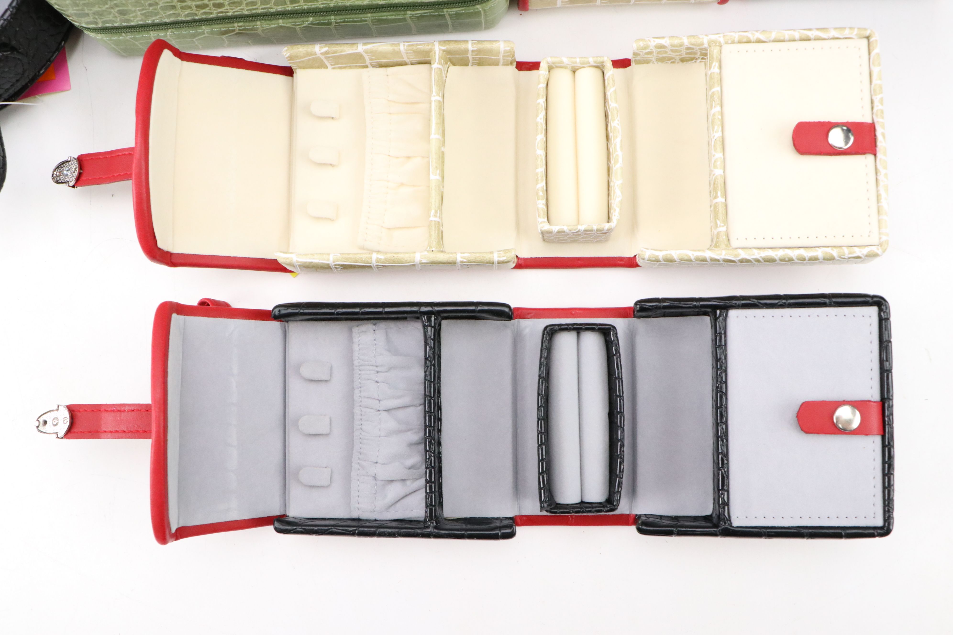 Alten International Faux Embossed Croc Travel Jewelry Boxes