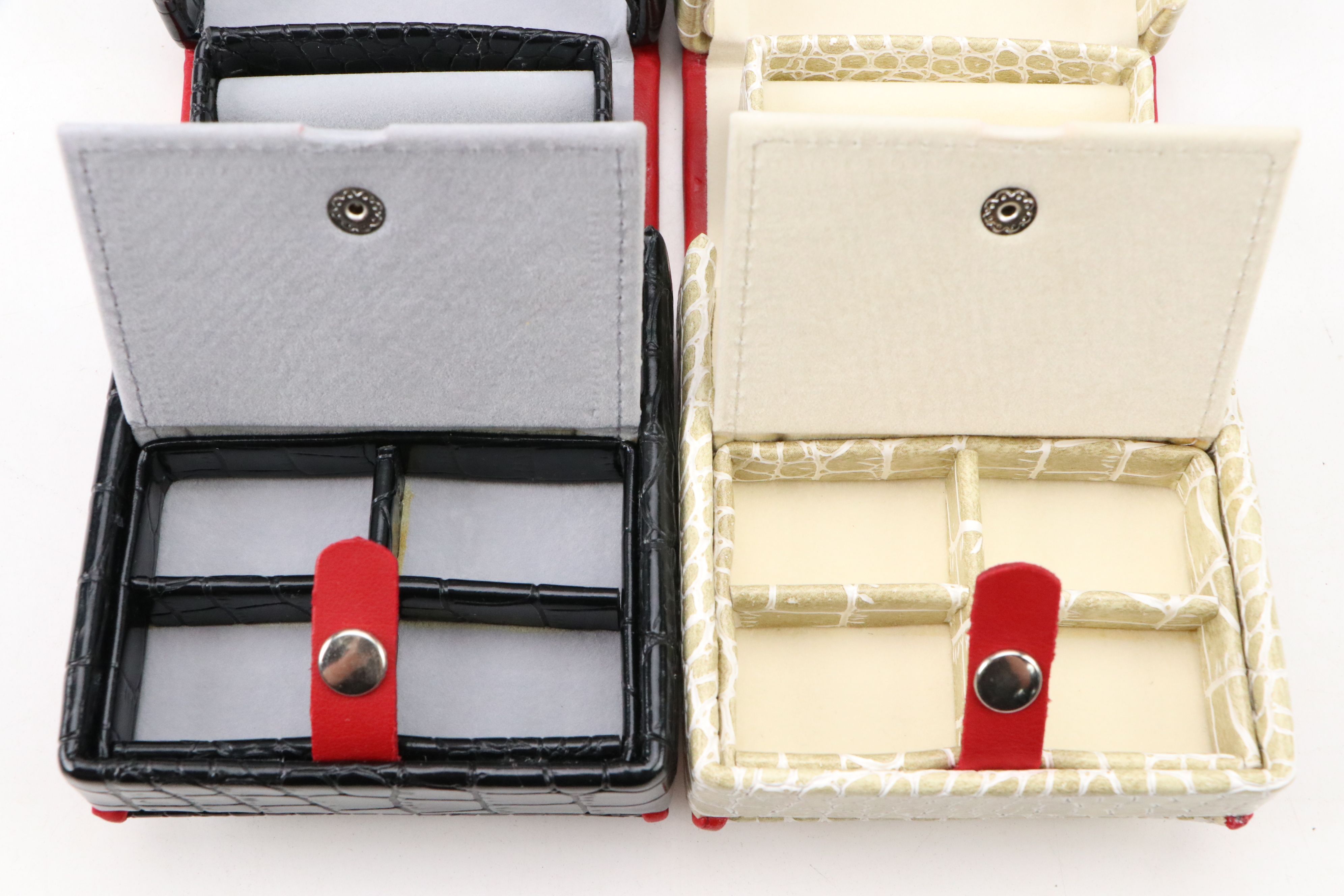 Alten International Faux Embossed Croc Travel Jewelry Boxes