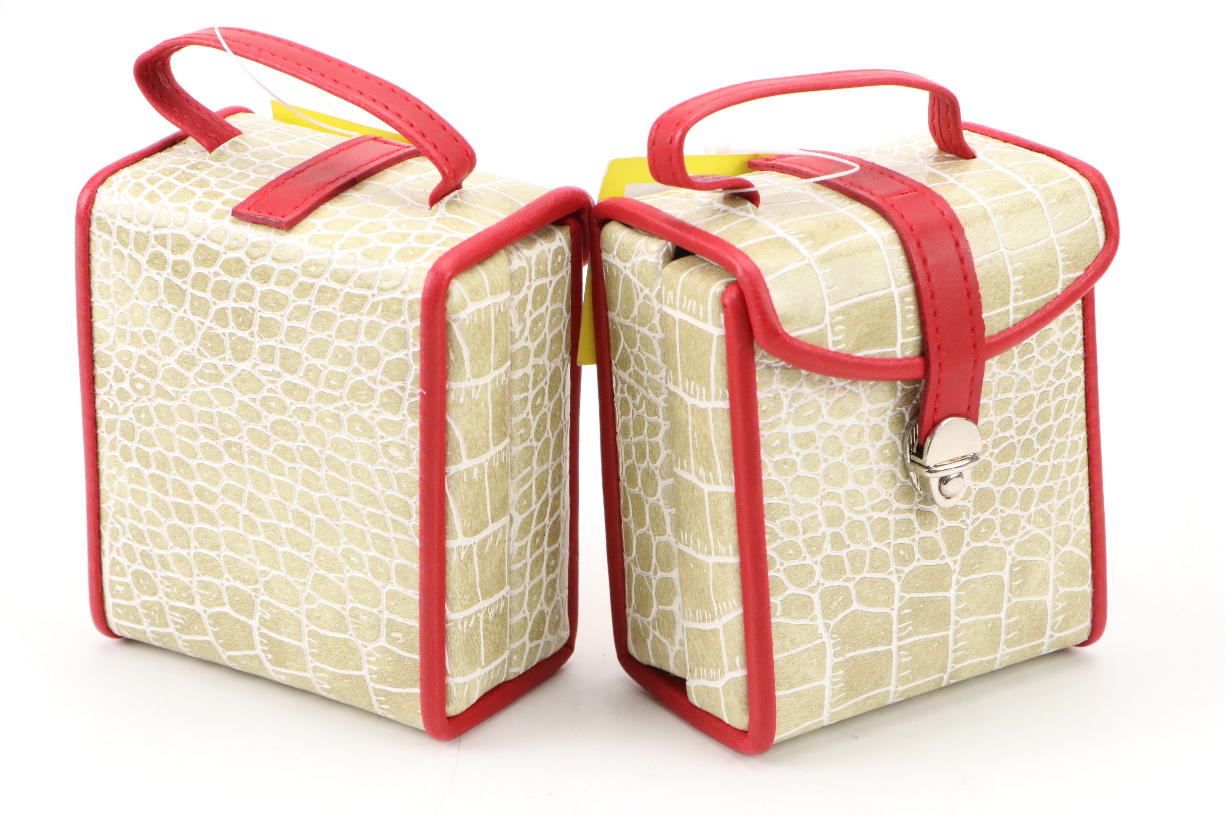 Alten International Faux Embossed Croc Travel Jewelry Boxes