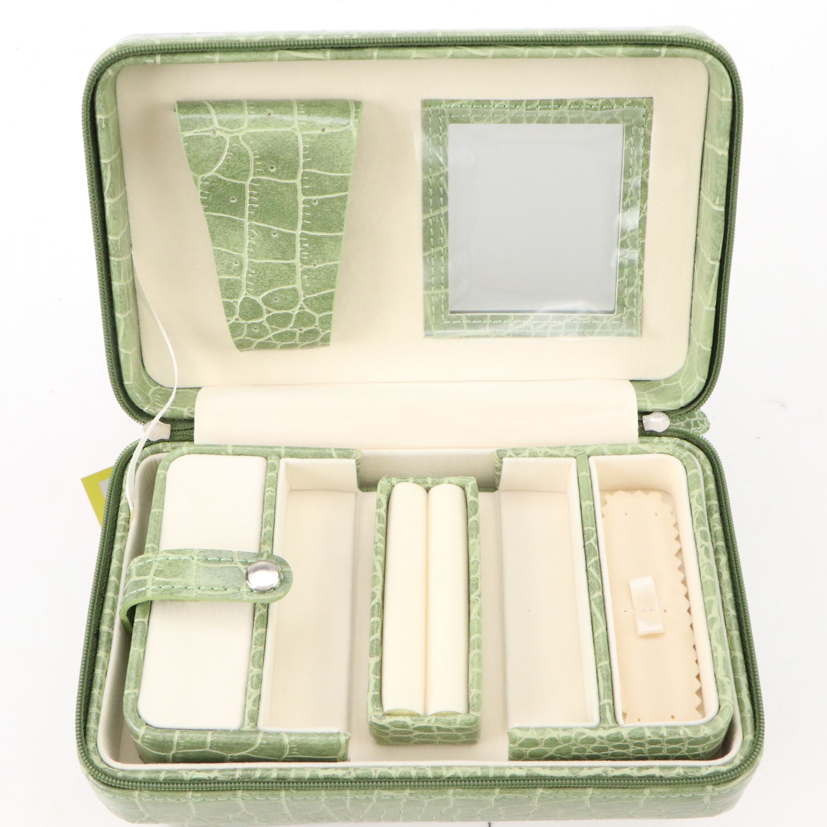 Alten International Faux Embossed Croc Travel Jewelry Boxes