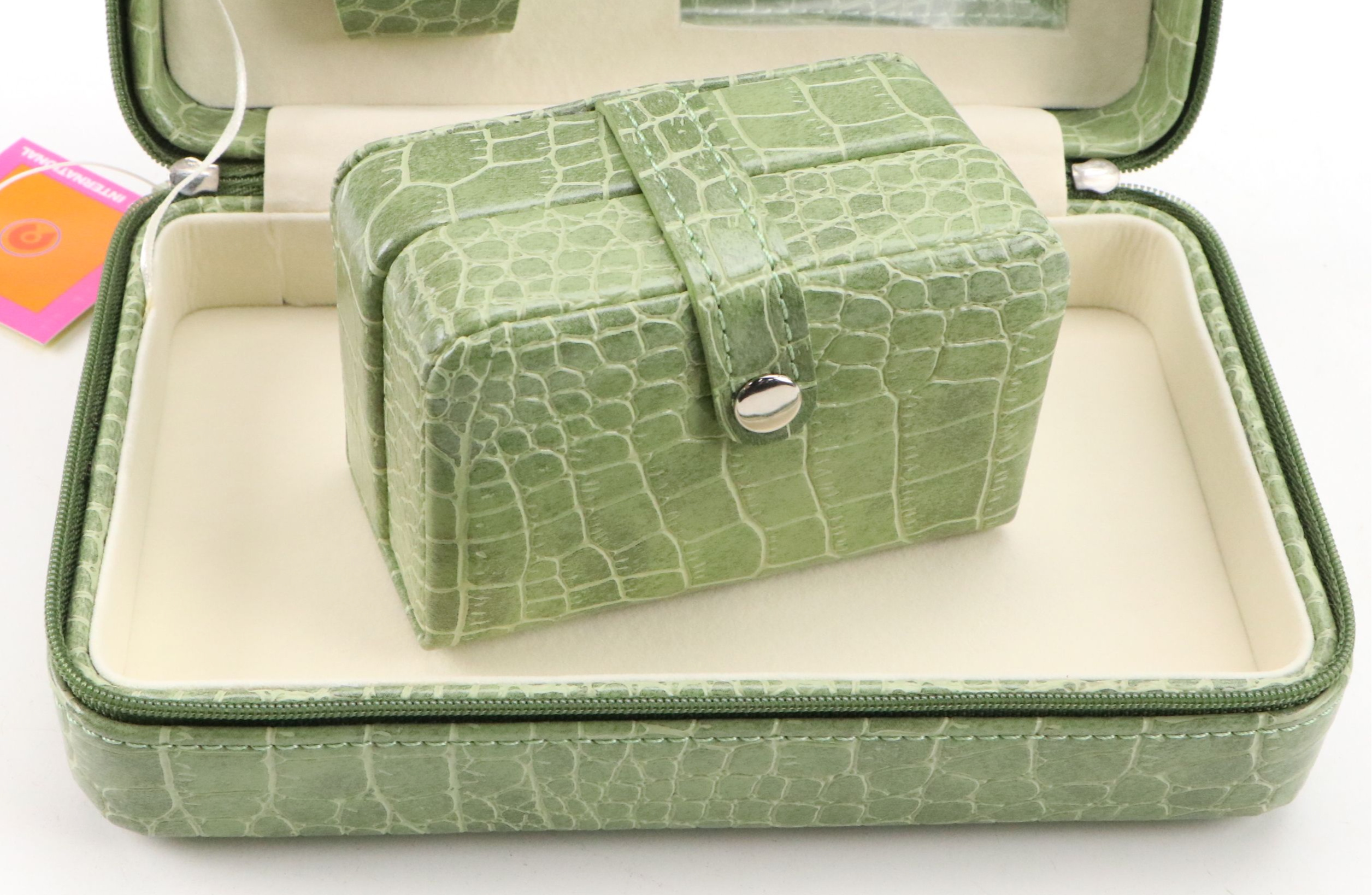 Alten International Faux Embossed Croc Travel Jewelry Boxes