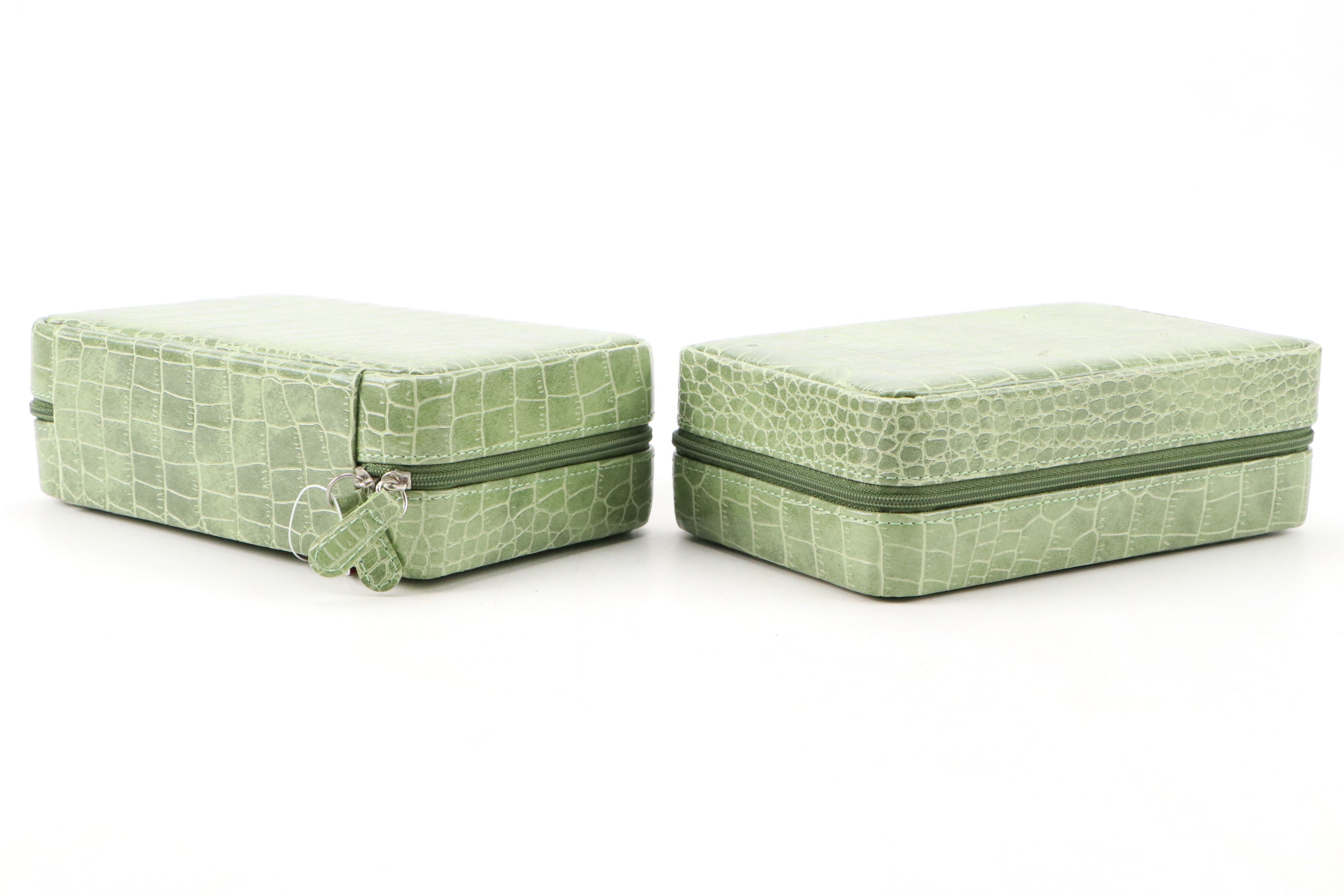 Alten International Faux Embossed Croc Travel Jewelry Boxes
