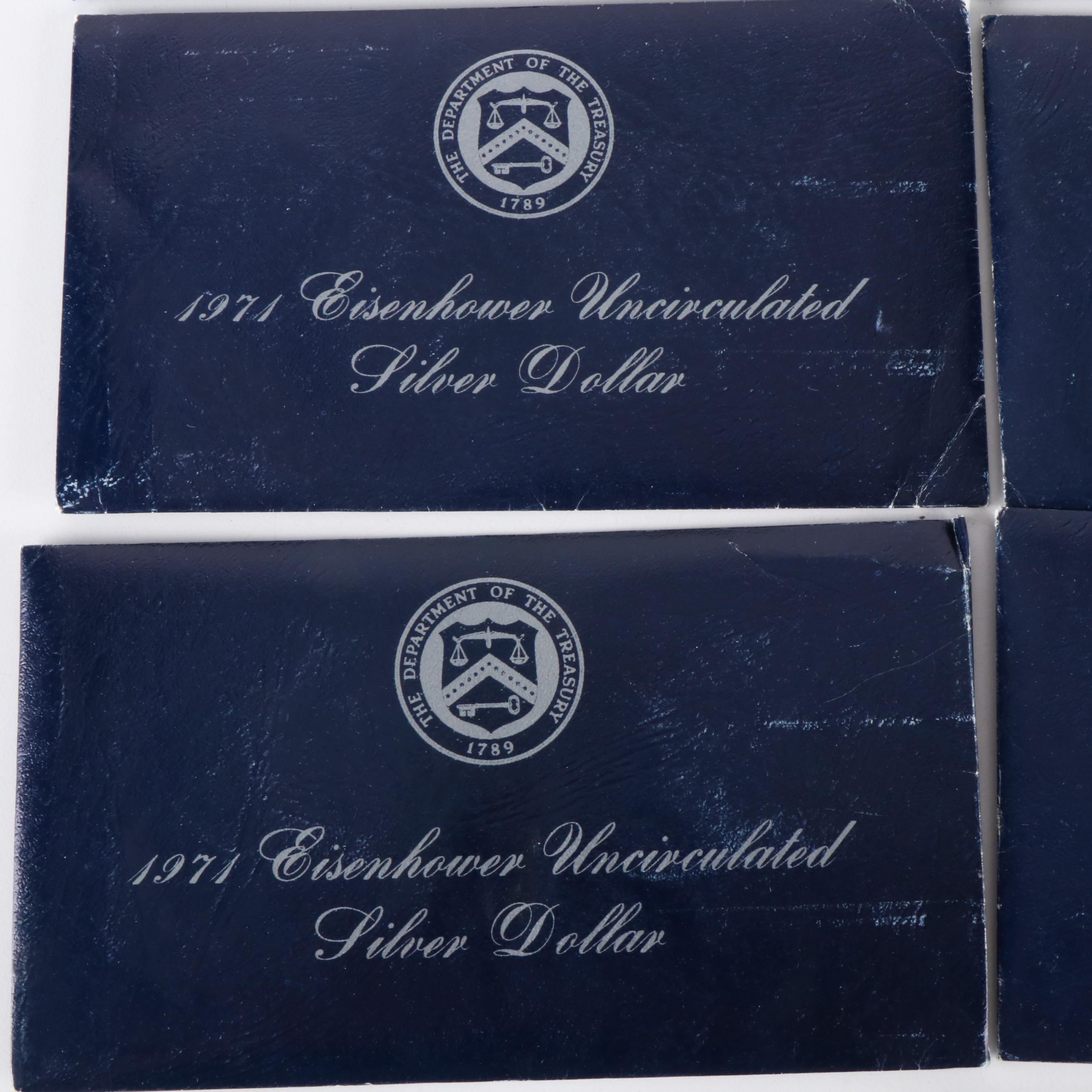 Ten Uncirculated Eisenhower Silver Dollars, 1971 and 1972