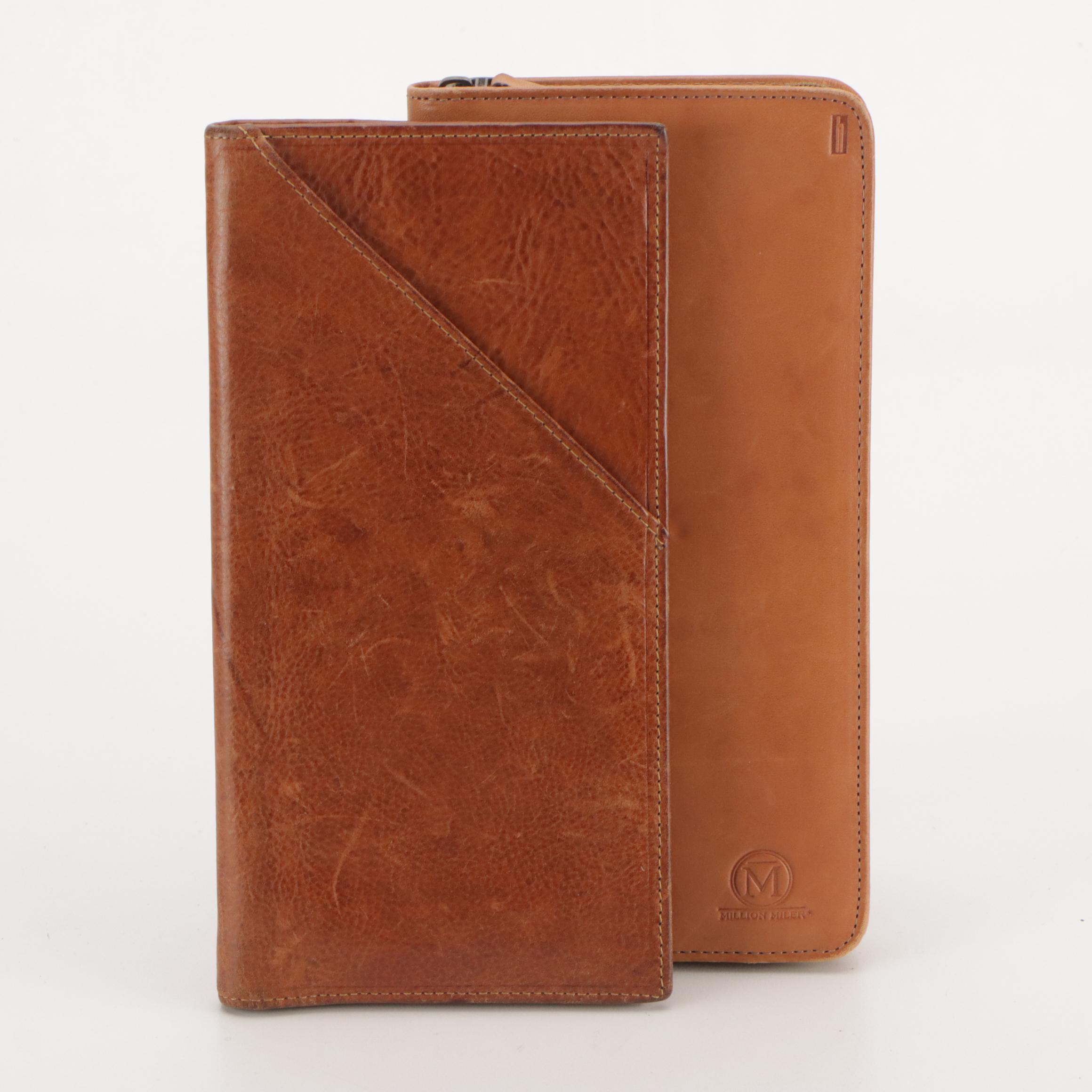 Bosca Correspondent and Hartmann Million Miler Leather Travel Organizers