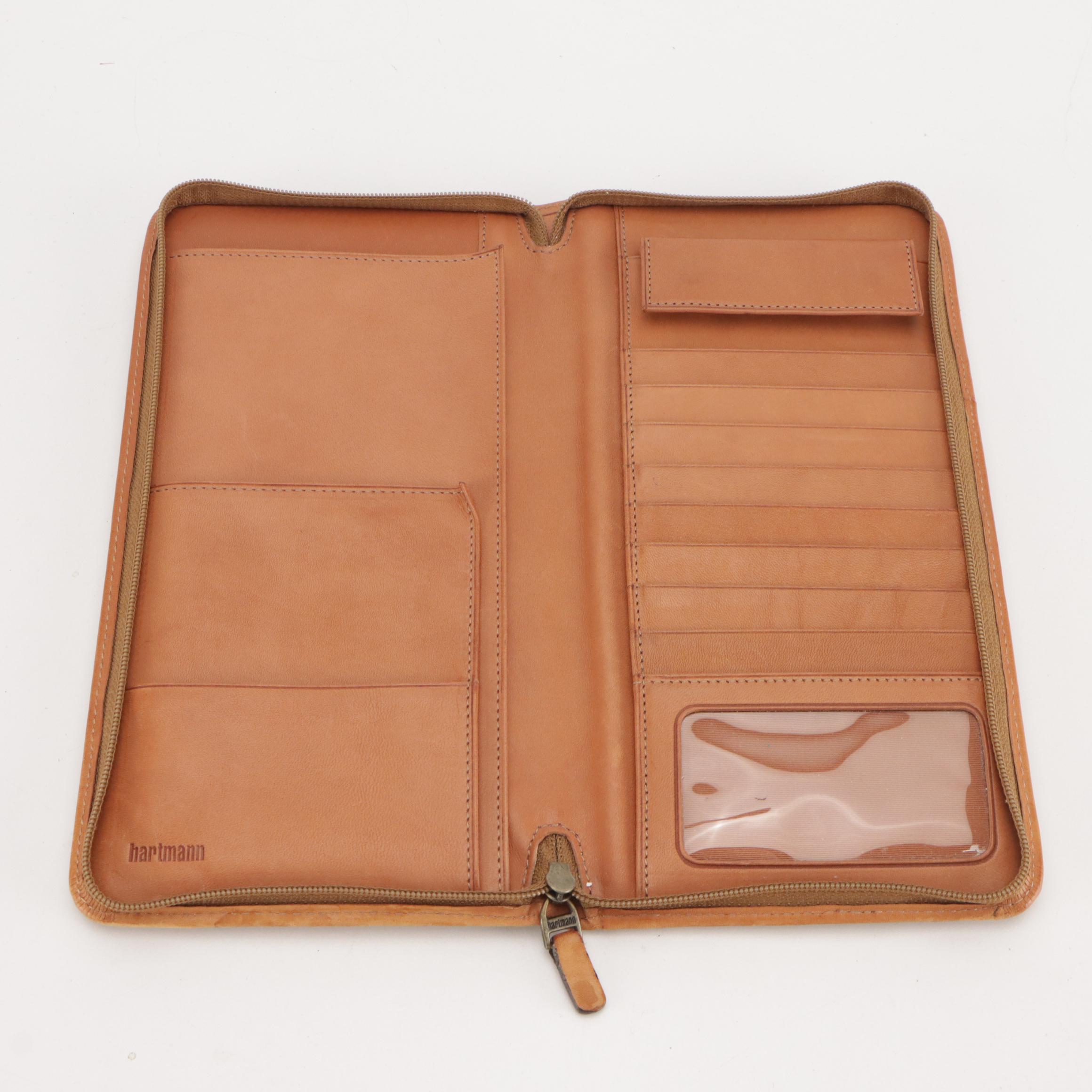 Bosca Correspondent and Hartmann Million Miler Leather Travel Organizers