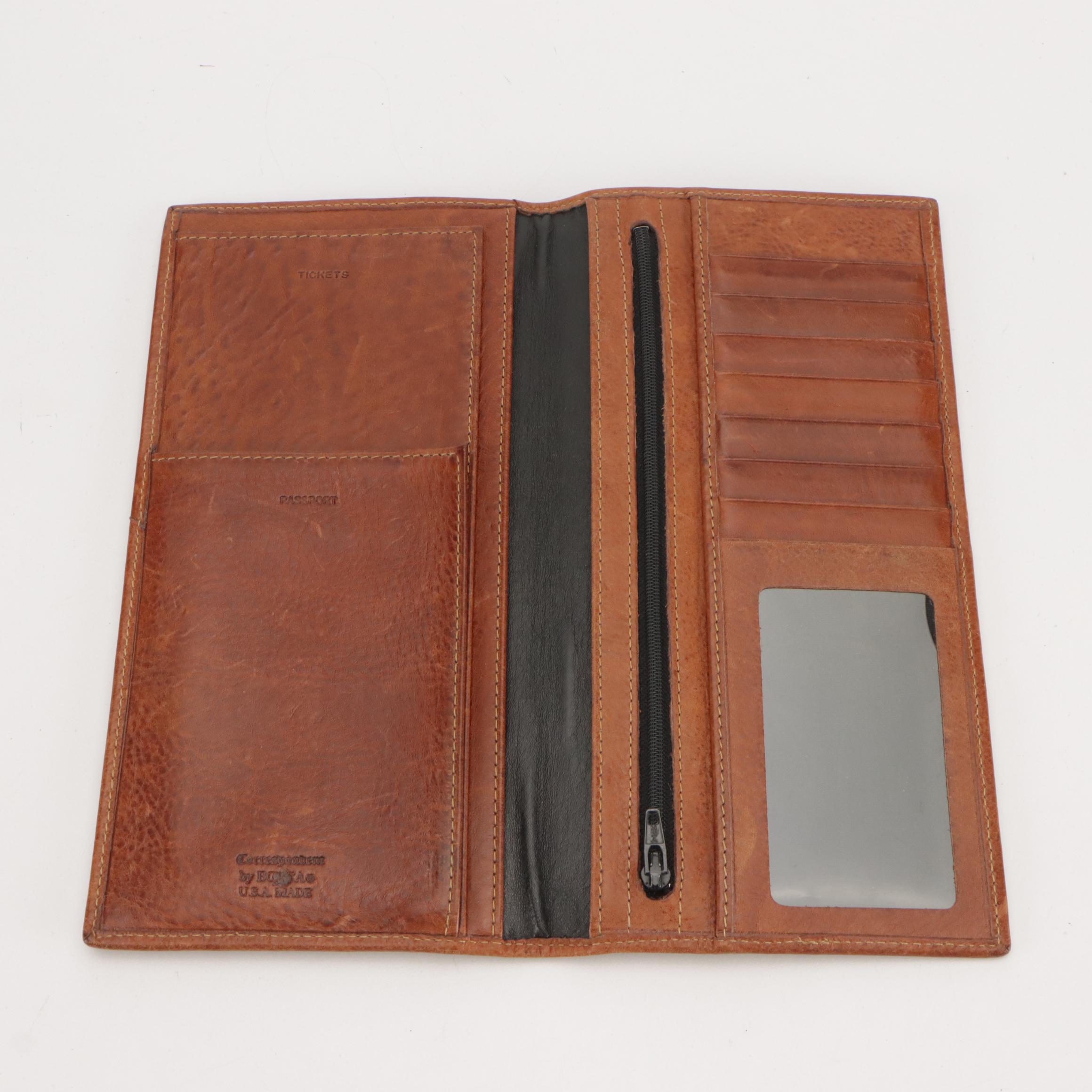 Bosca Correspondent and Hartmann Million Miler Leather Travel Organizers