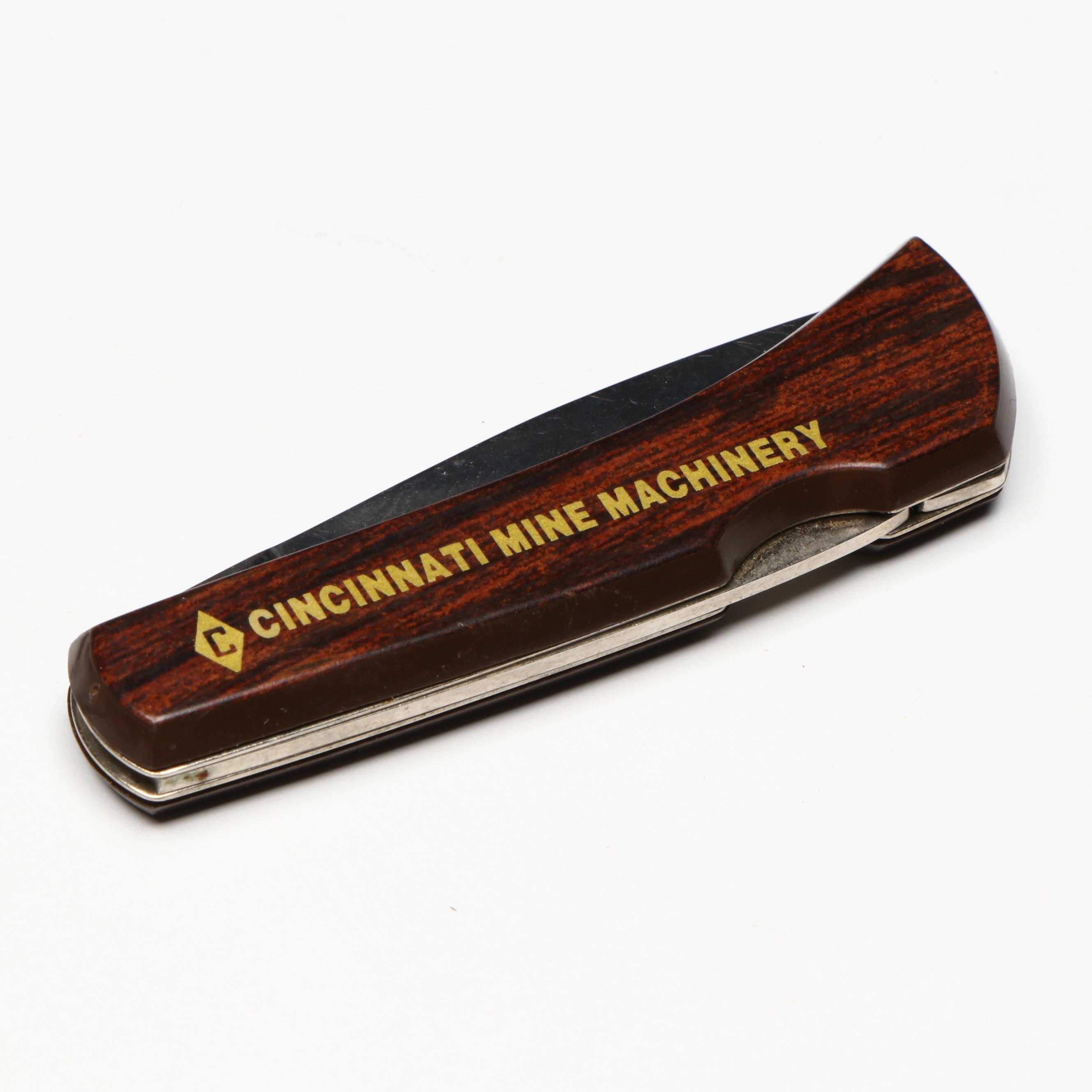 Brass and Carved Wood Set of Steak Knives with Pocketknives and More