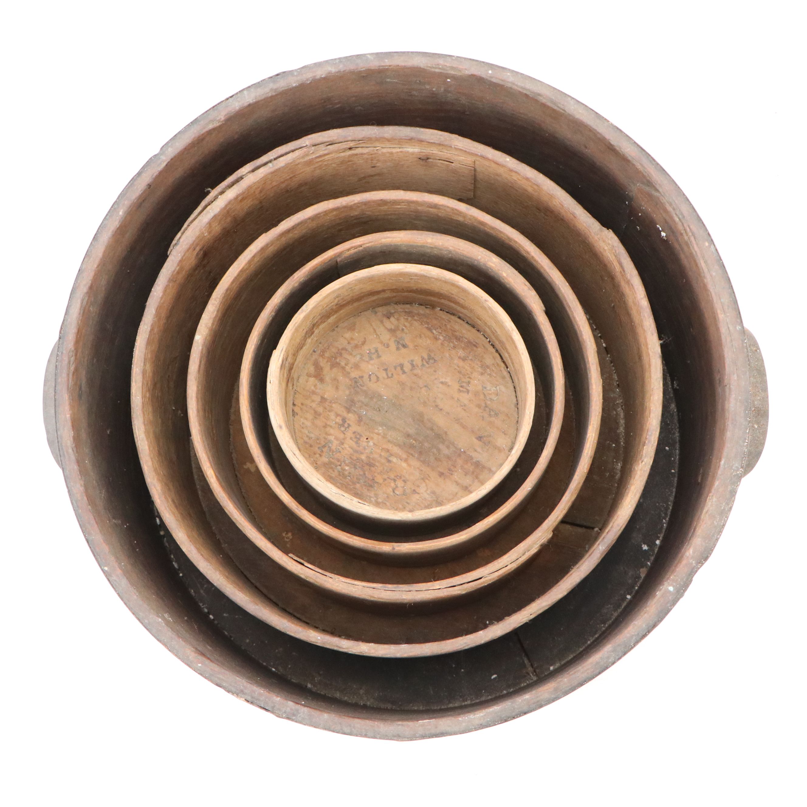 Daniel Cragin Dry Measure Wood Buckets, Late 19th Century