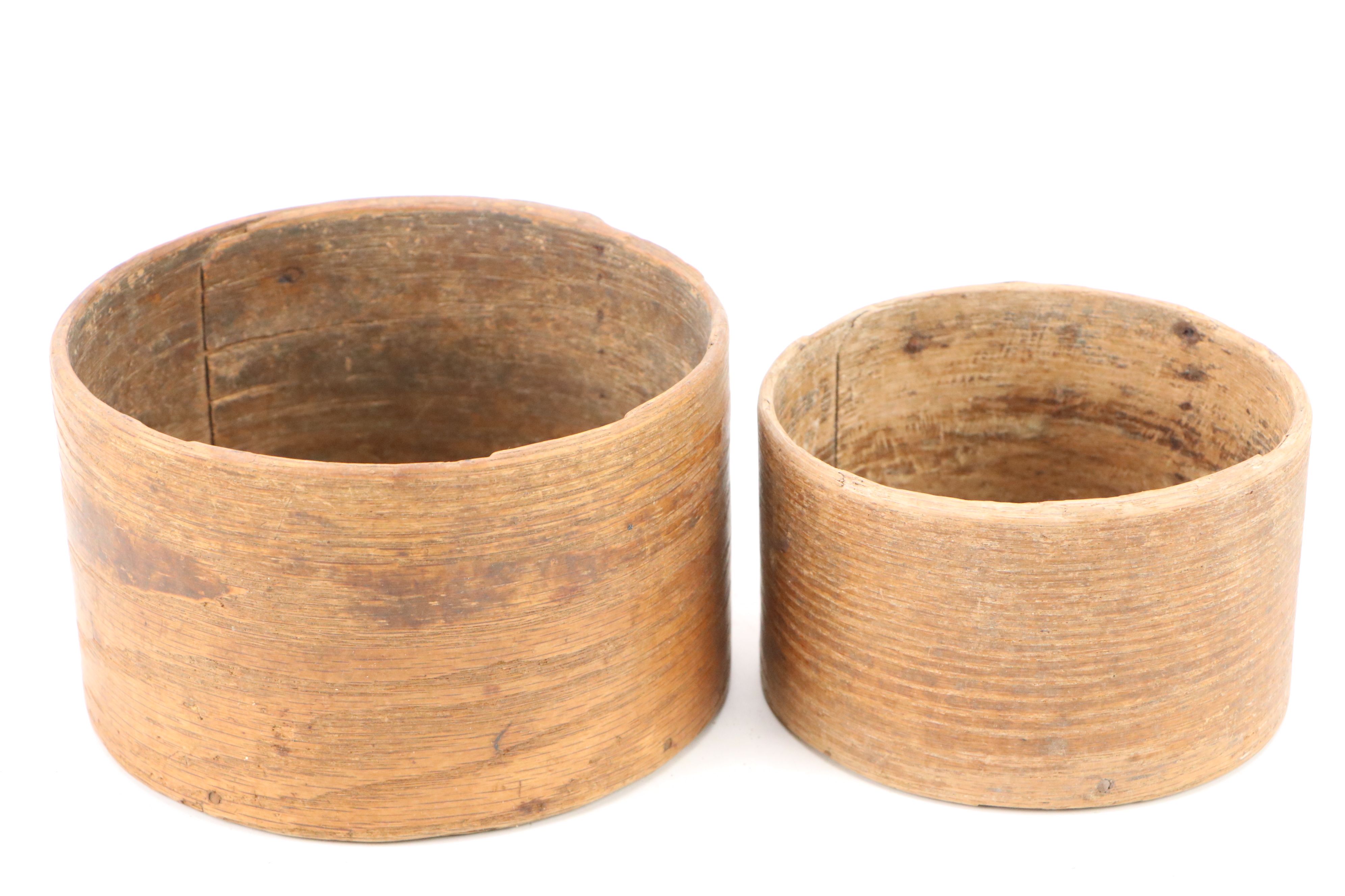 Daniel Cragin Dry Measure Wood Buckets, Late 19th Century