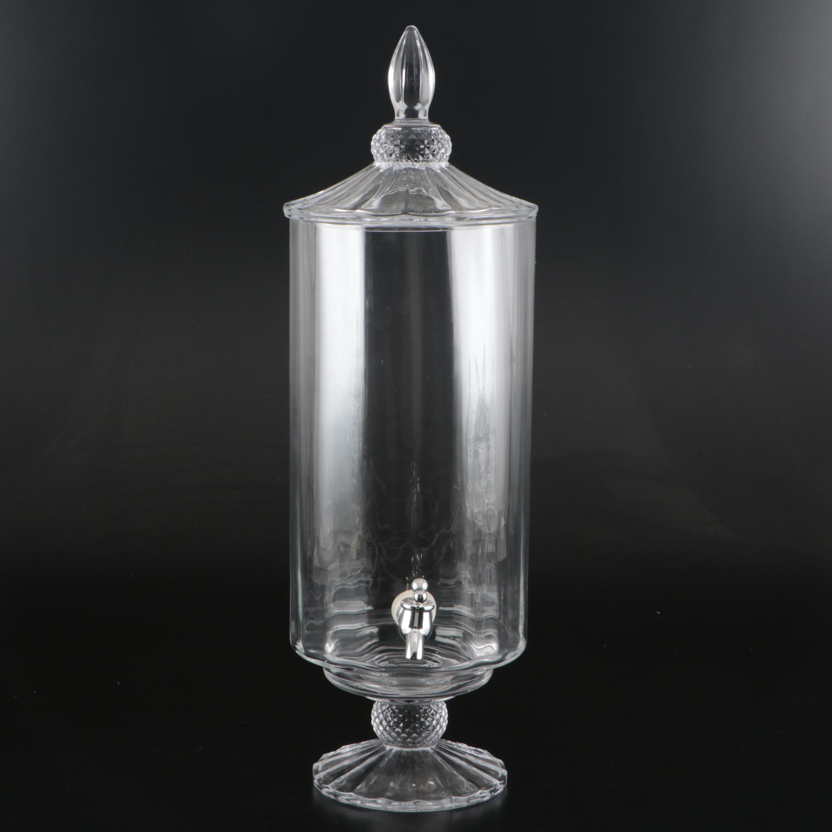 Fifth Avenue Westchester Optic Glass Beverage Dispenser and Tiered Lidded Box