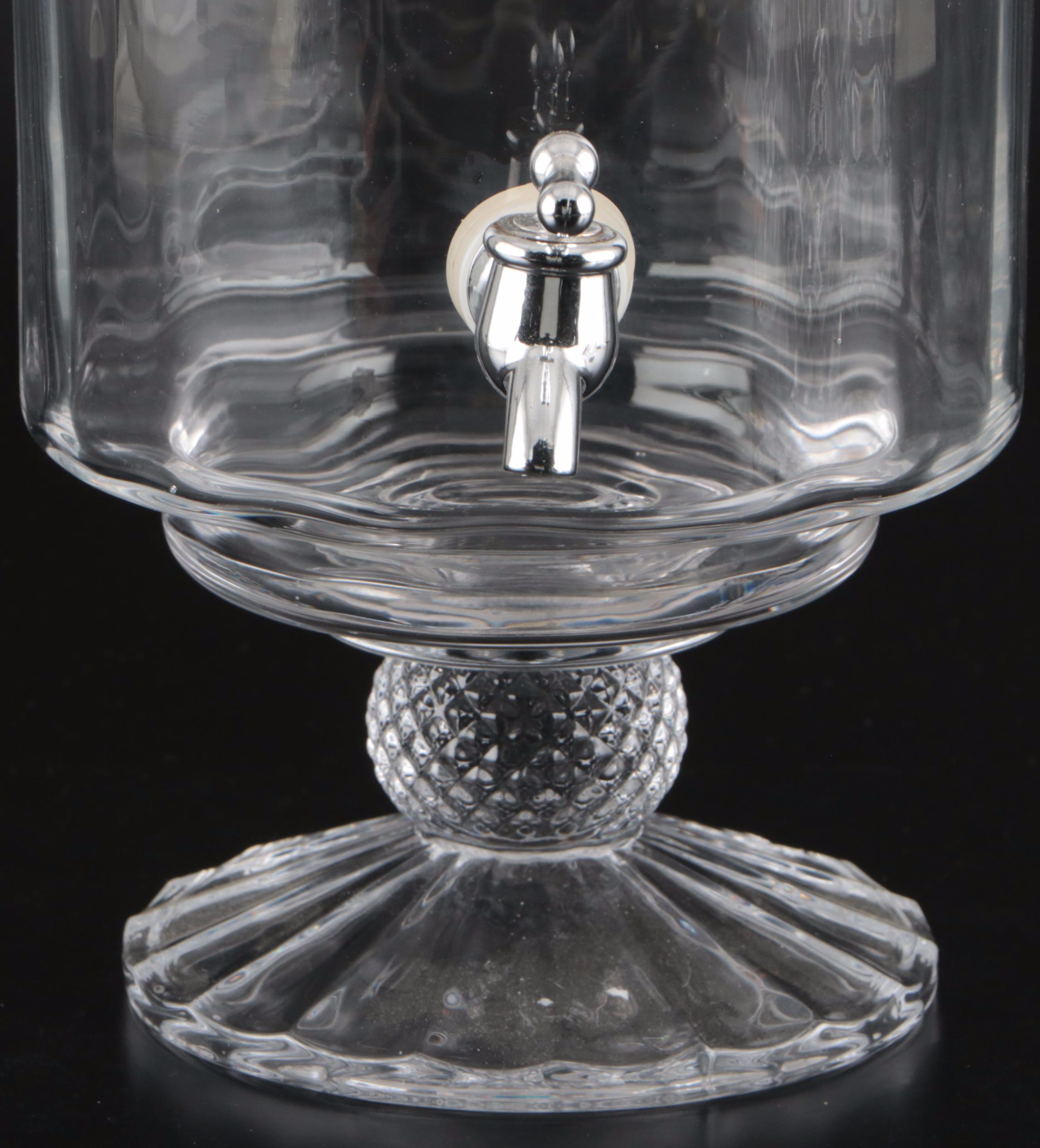 Fifth Avenue Westchester Optic Glass Beverage Dispenser and Tiered Lidded Box