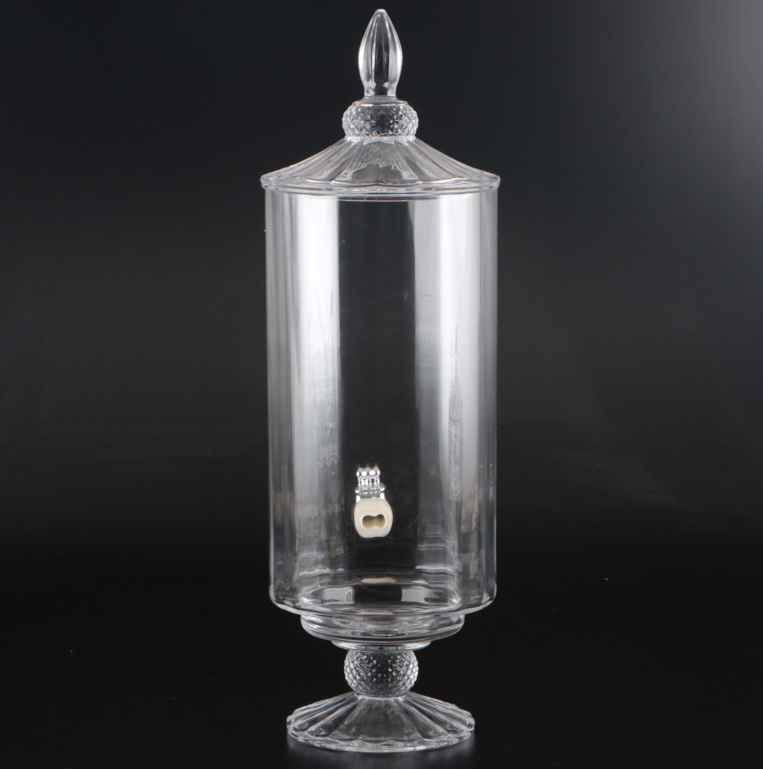 Fifth Avenue Westchester Optic Glass Beverage Dispenser and Tiered Lidded Box