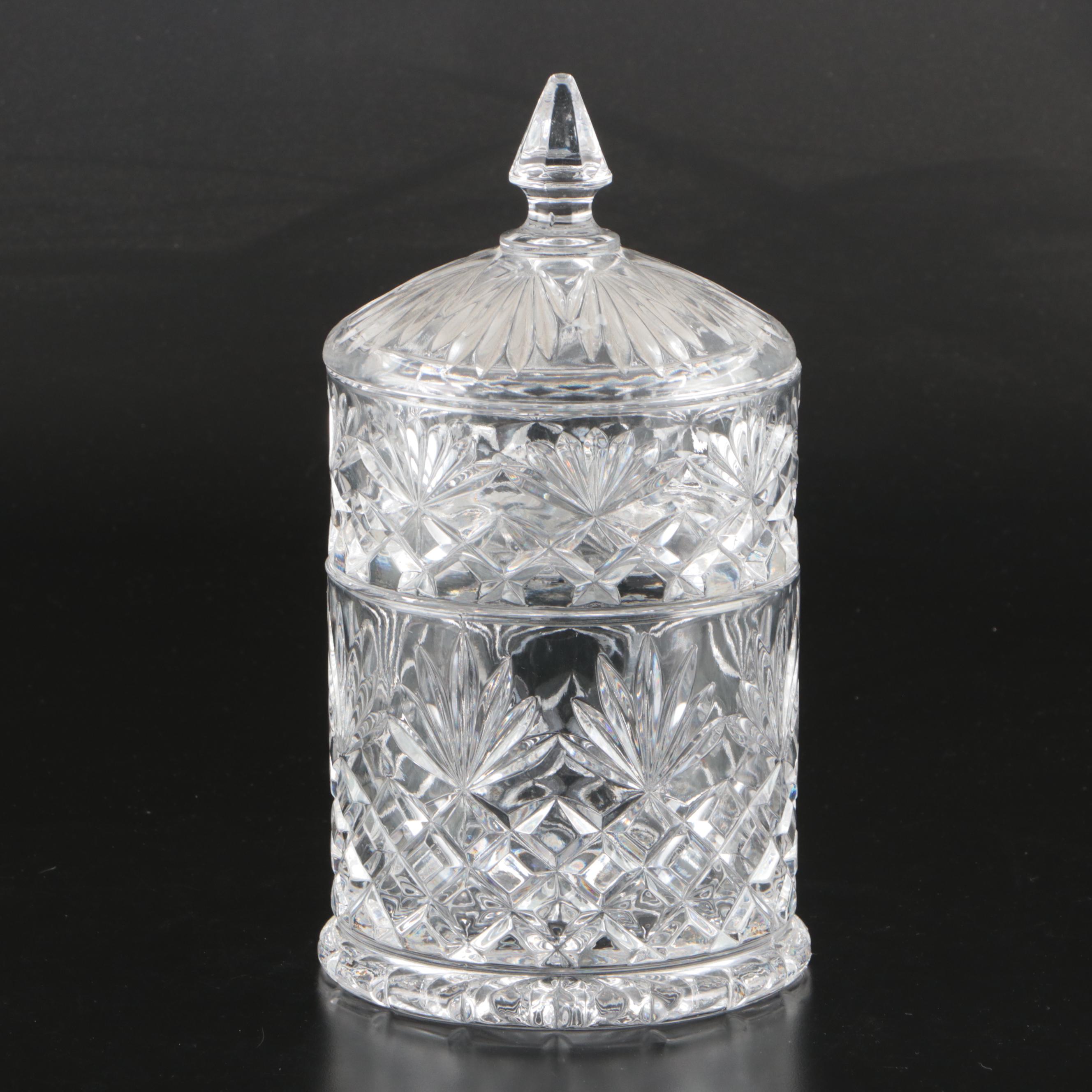 Fifth Avenue Westchester Optic Glass Beverage Dispenser and Tiered Lidded Box